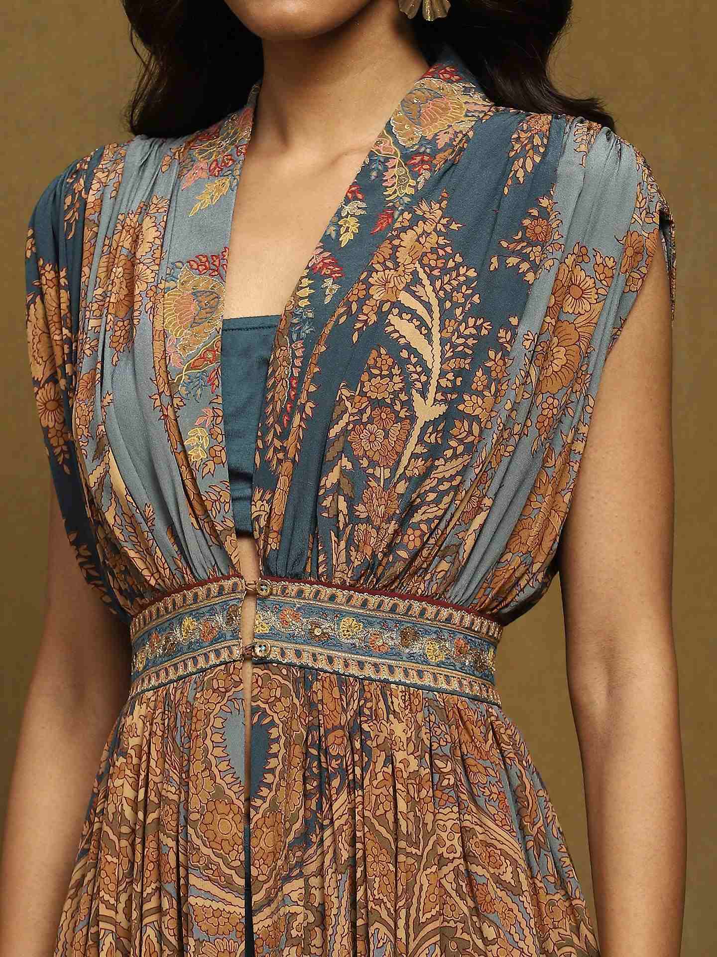 Blue & Multi Chakori Co-Ord Set