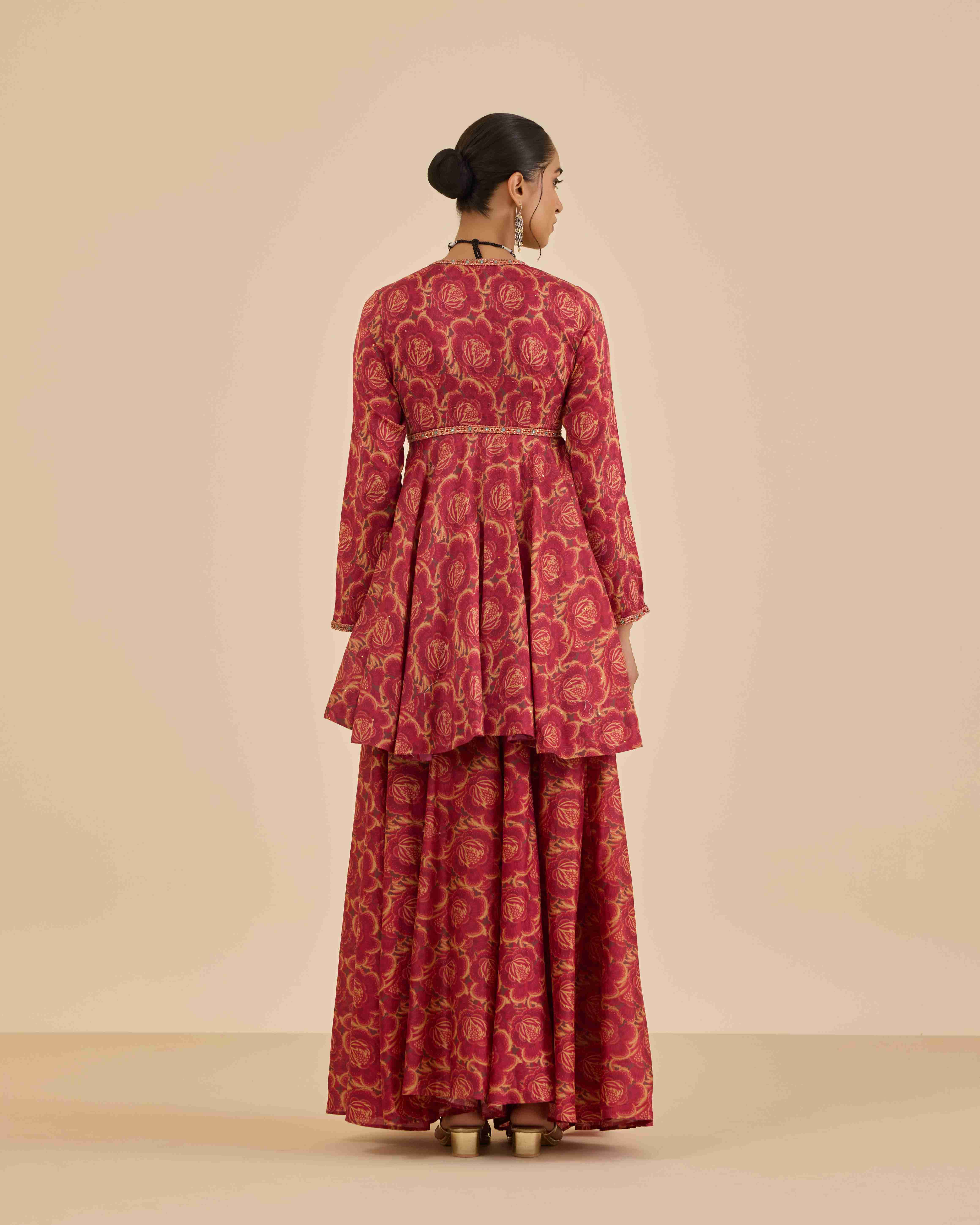 Rust Aura Allover  Suit Set
