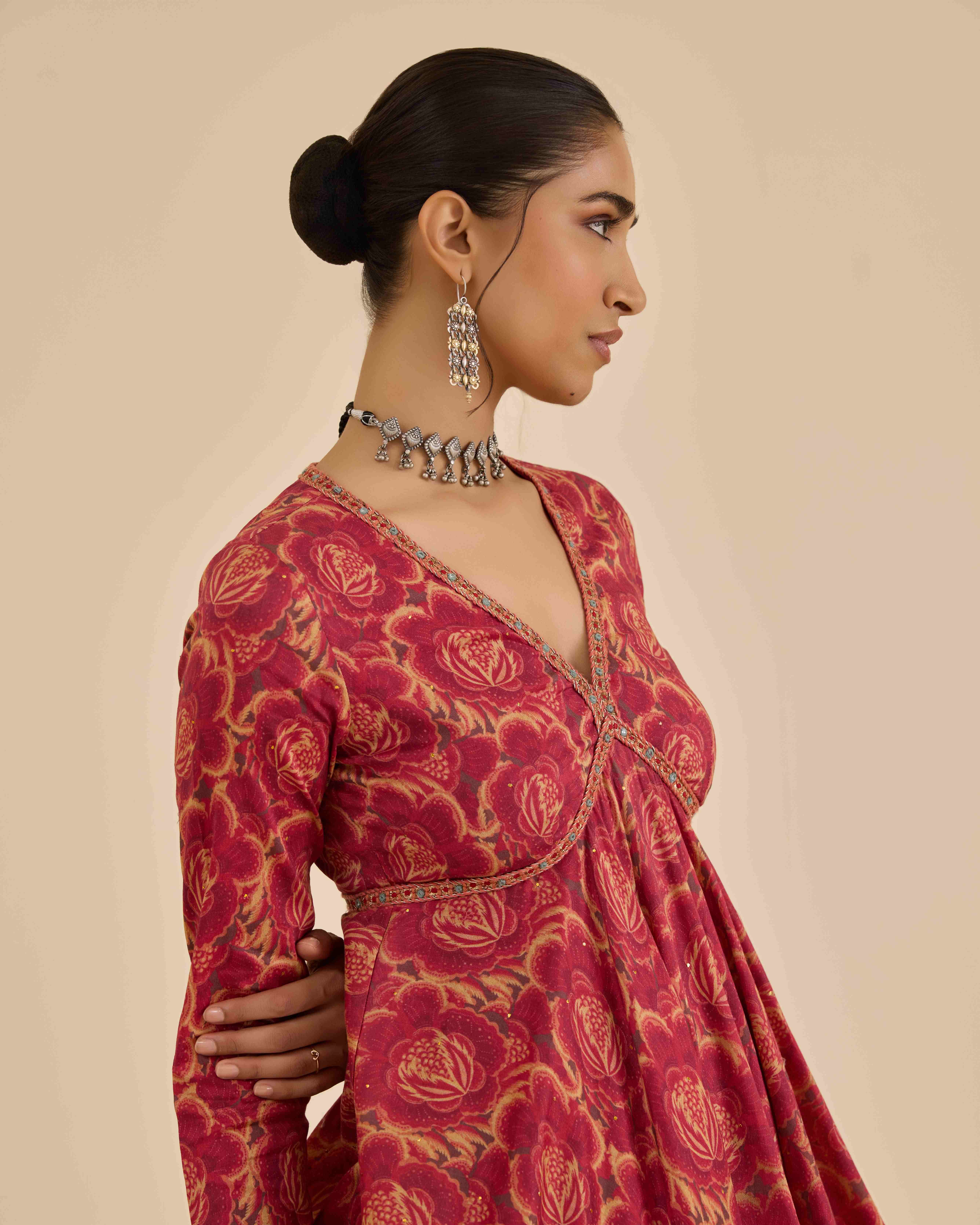 Rust Aura Allover  Suit Set