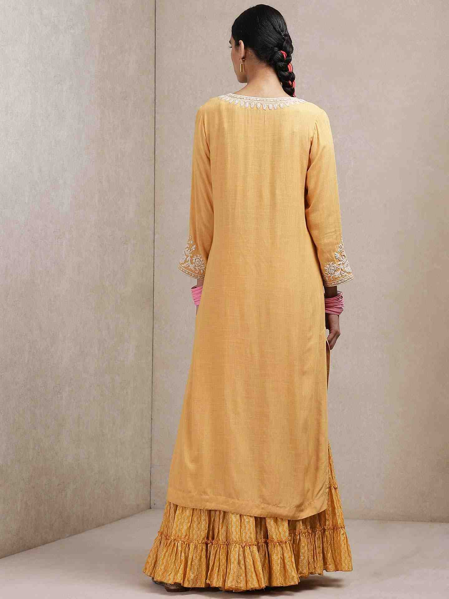 Yellow Dor Sharara Set