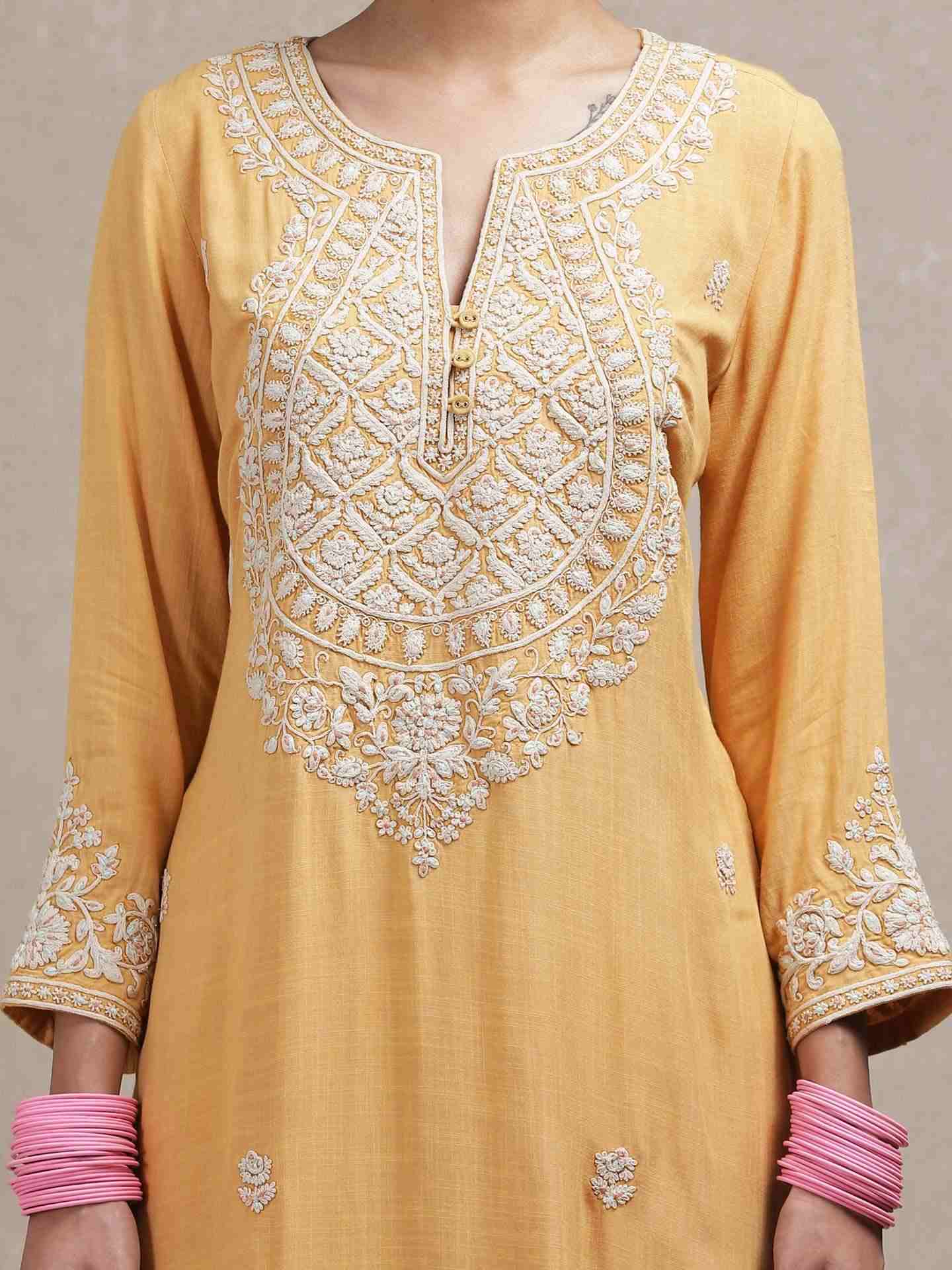 Yellow Dor Sharara Set