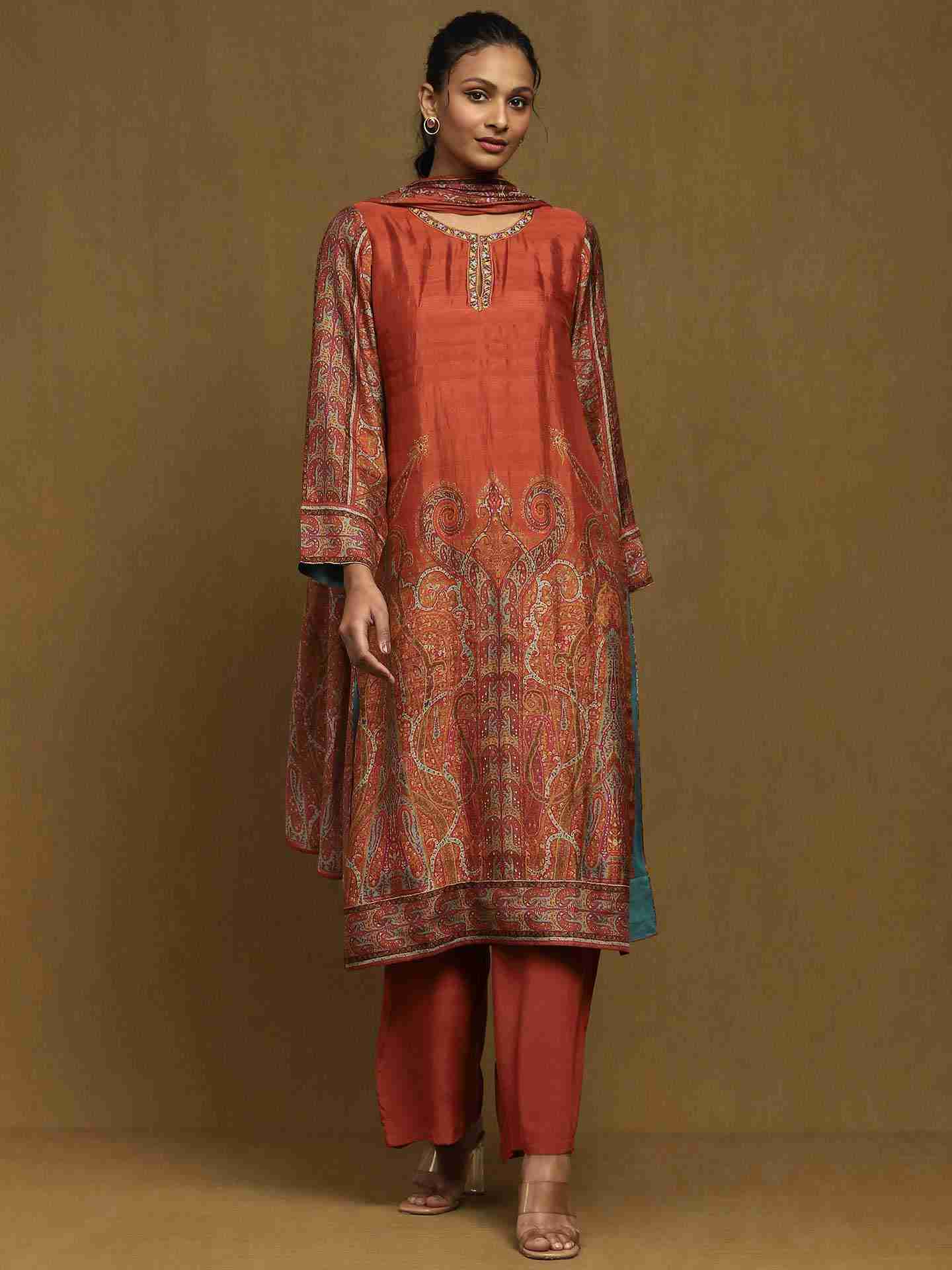 Rust Joshika Suit Set