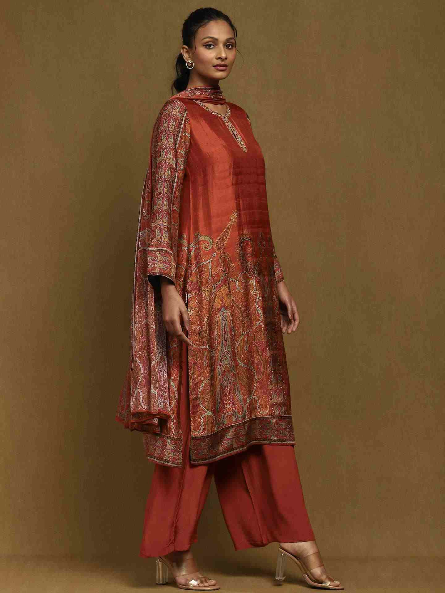 Rust Joshika Suit Set