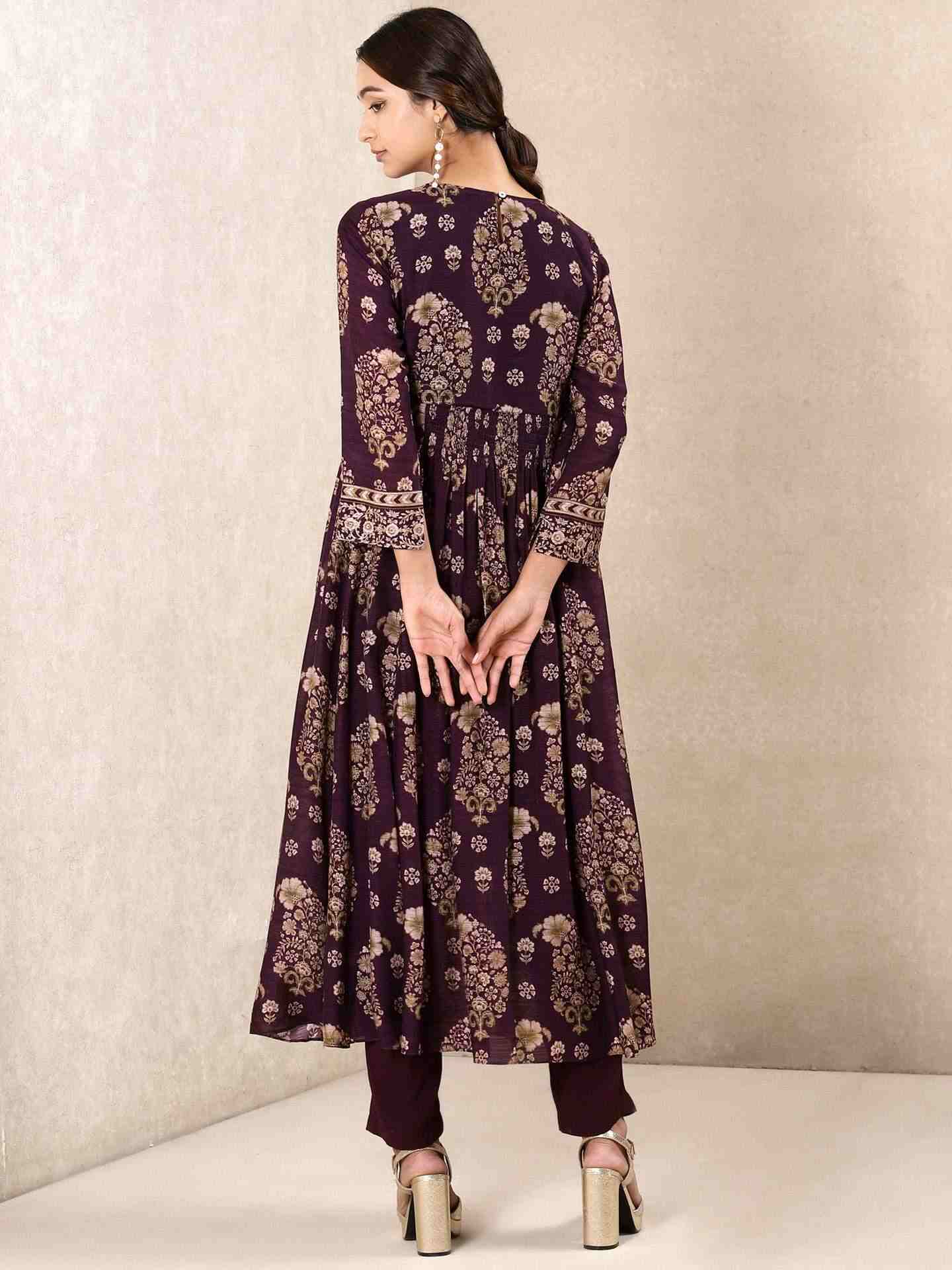 Purple Indian Paisley Suit Set