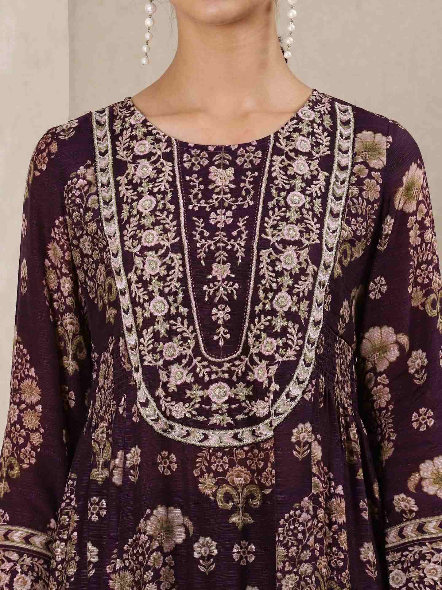 Purple Indian Paisley Suit Set