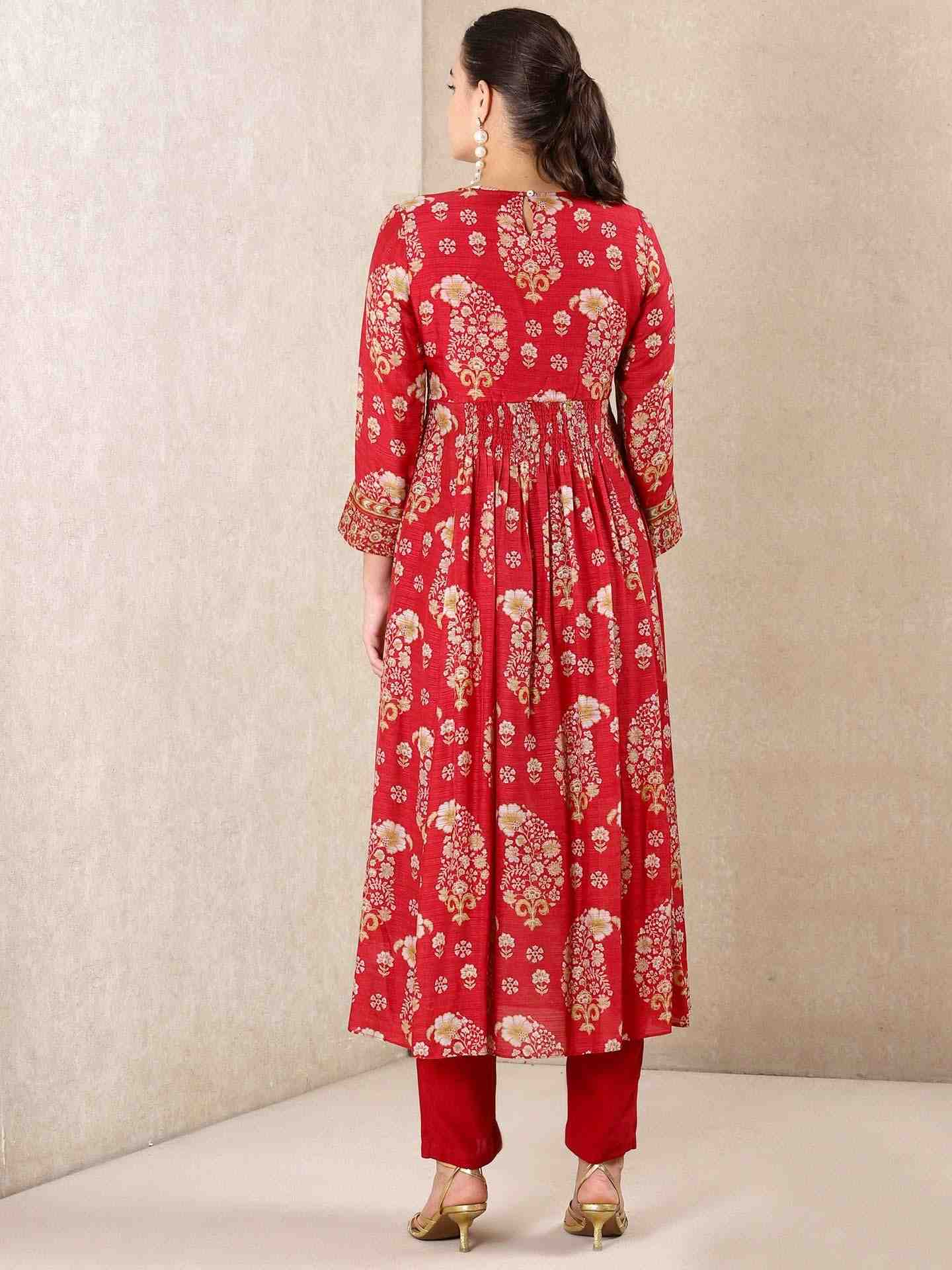 Red Indian Paisley Suit Set