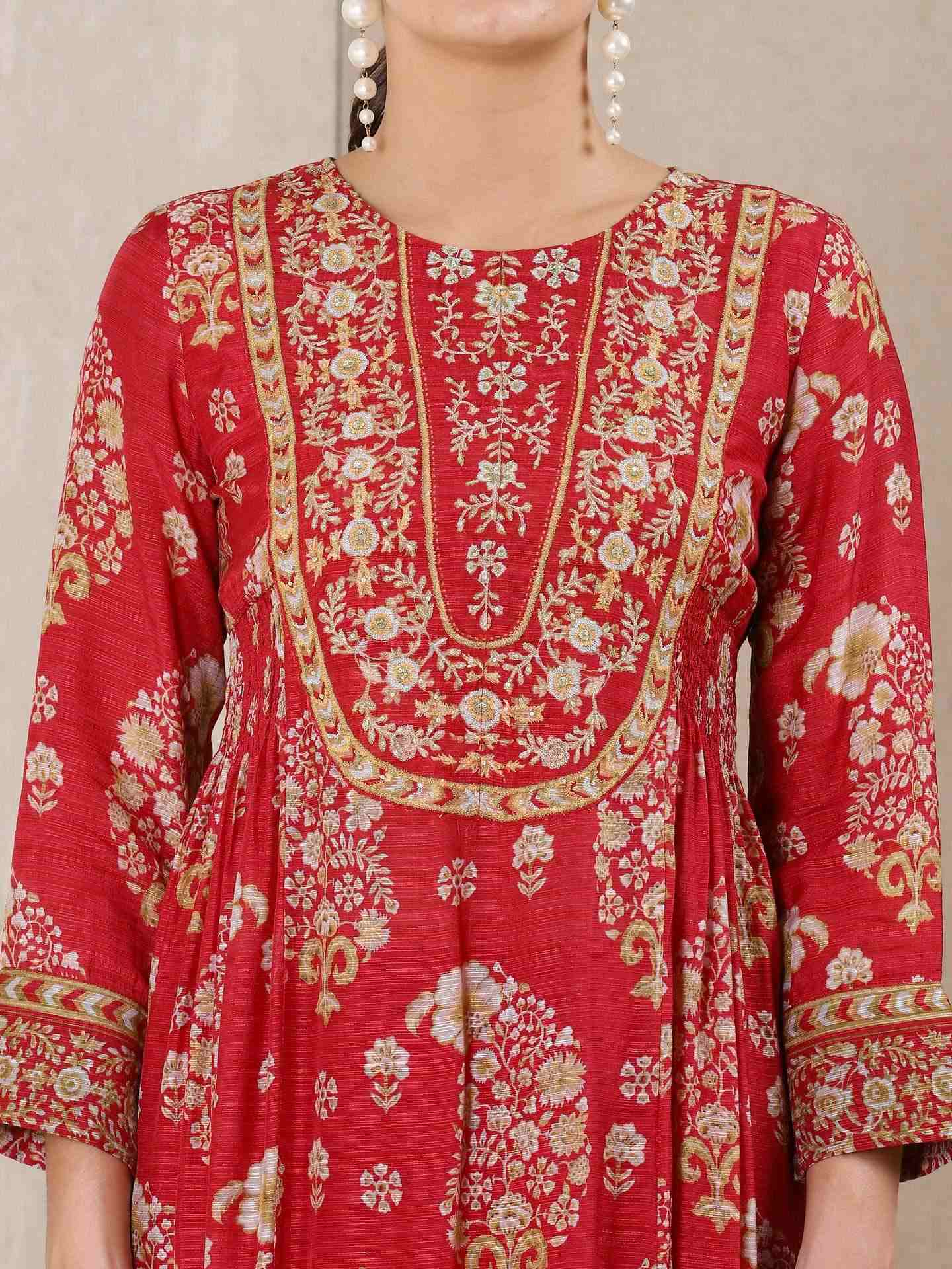 Red Indian Paisley Suit Set