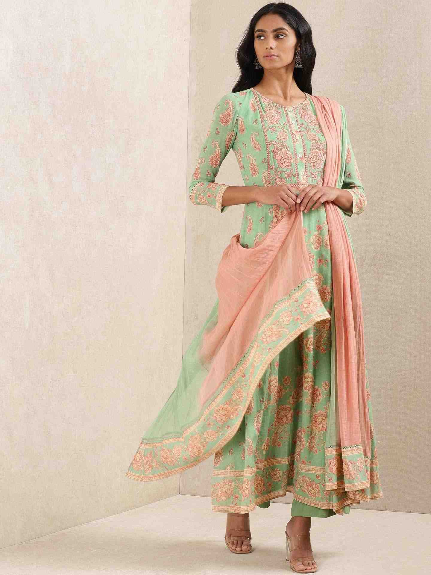 Green Kanak Anarkali Suit Set