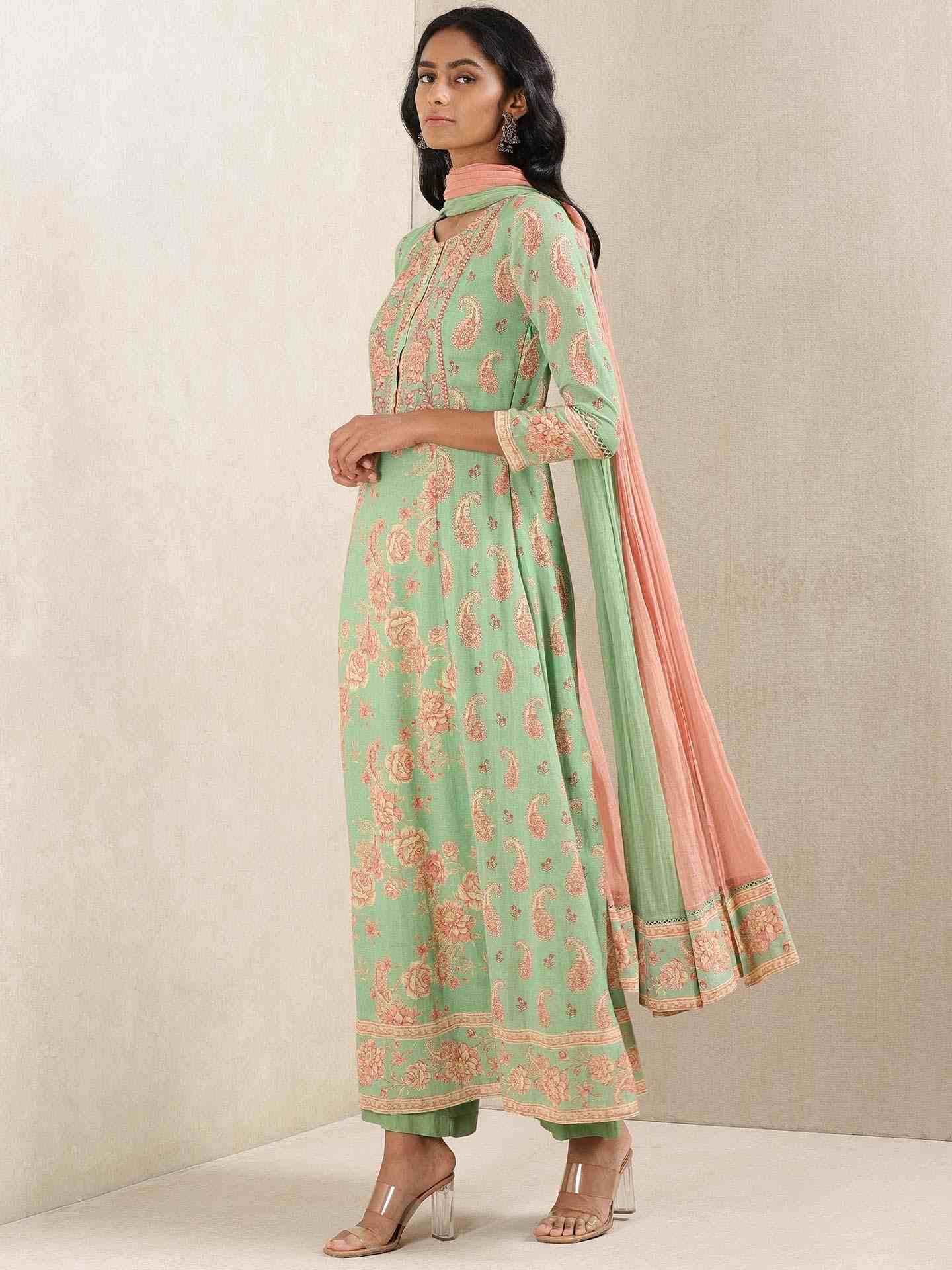Green Kanak Anarkali Suit Set