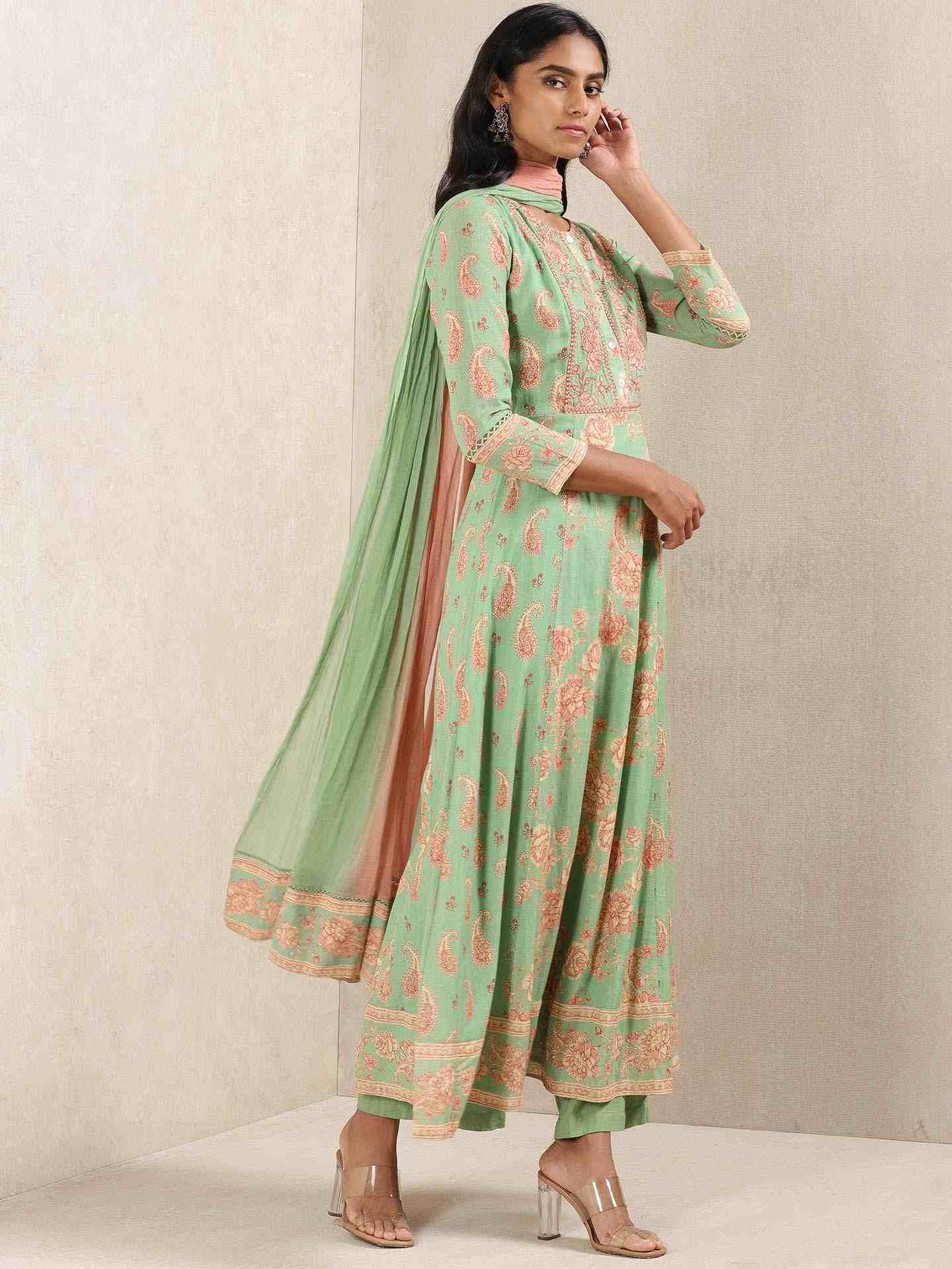 Green Kanak Anarkali Suit Set