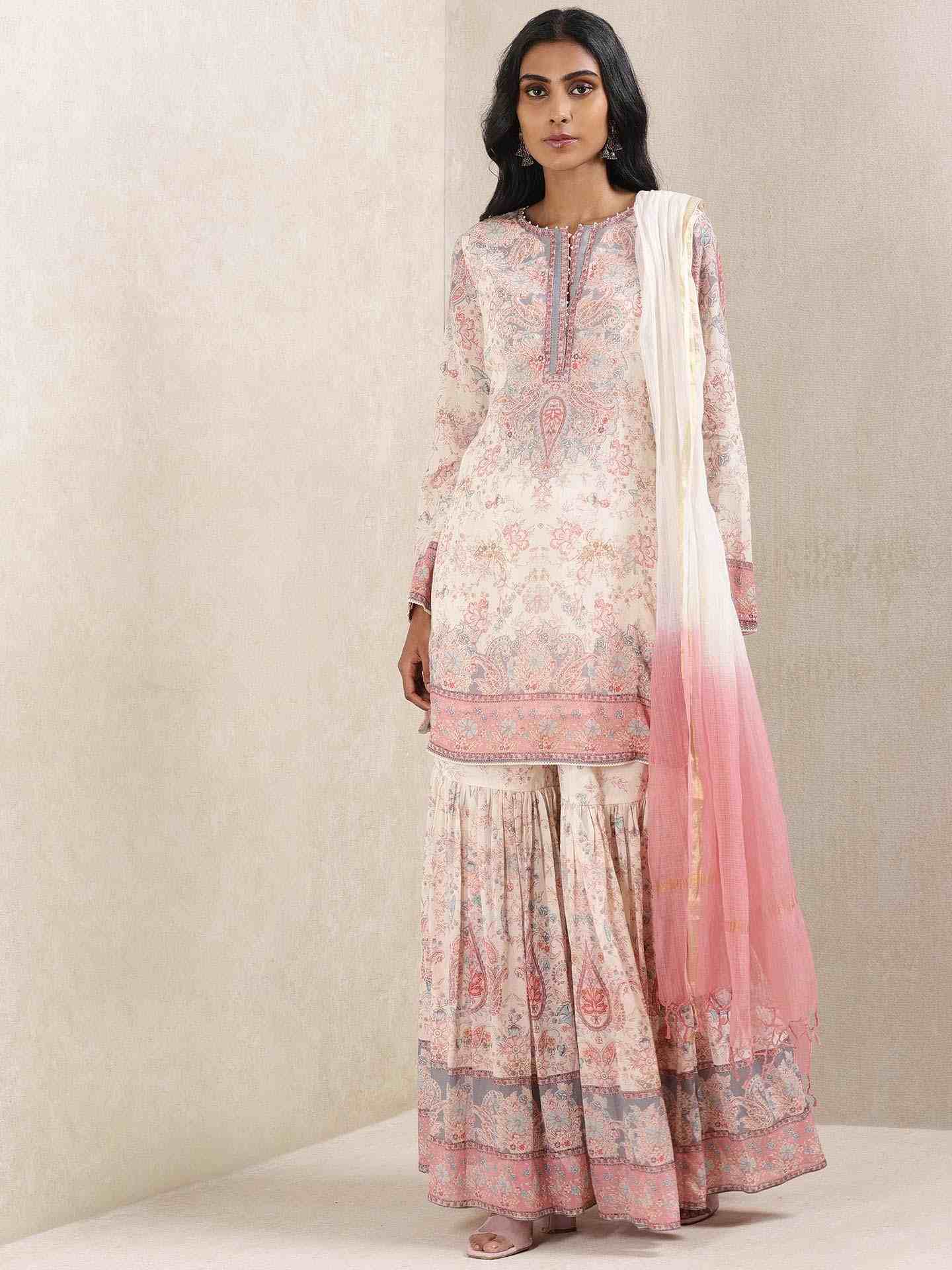 Off White Chirala Sharara Set