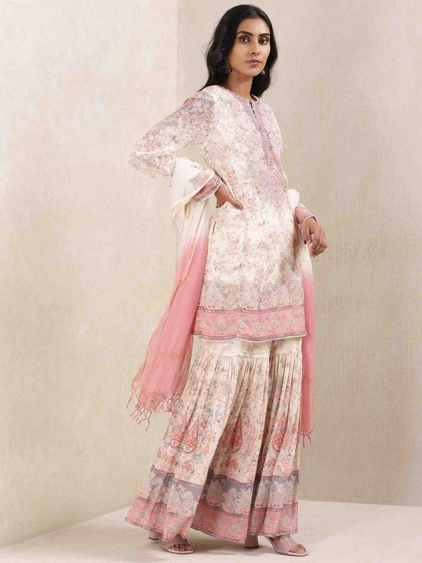 Off White Chirala Sharara Set