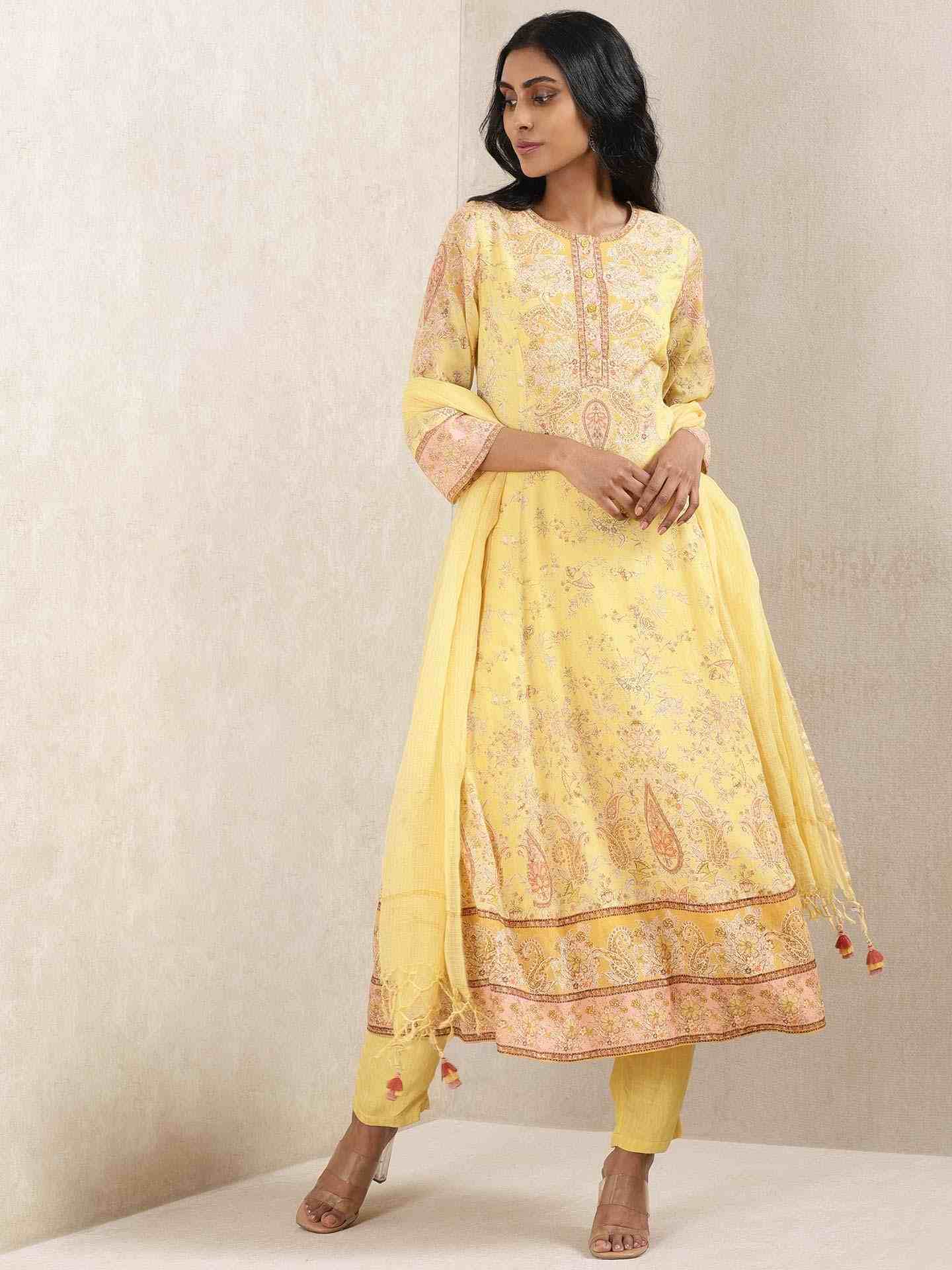 Yellow Chirala Suit Set