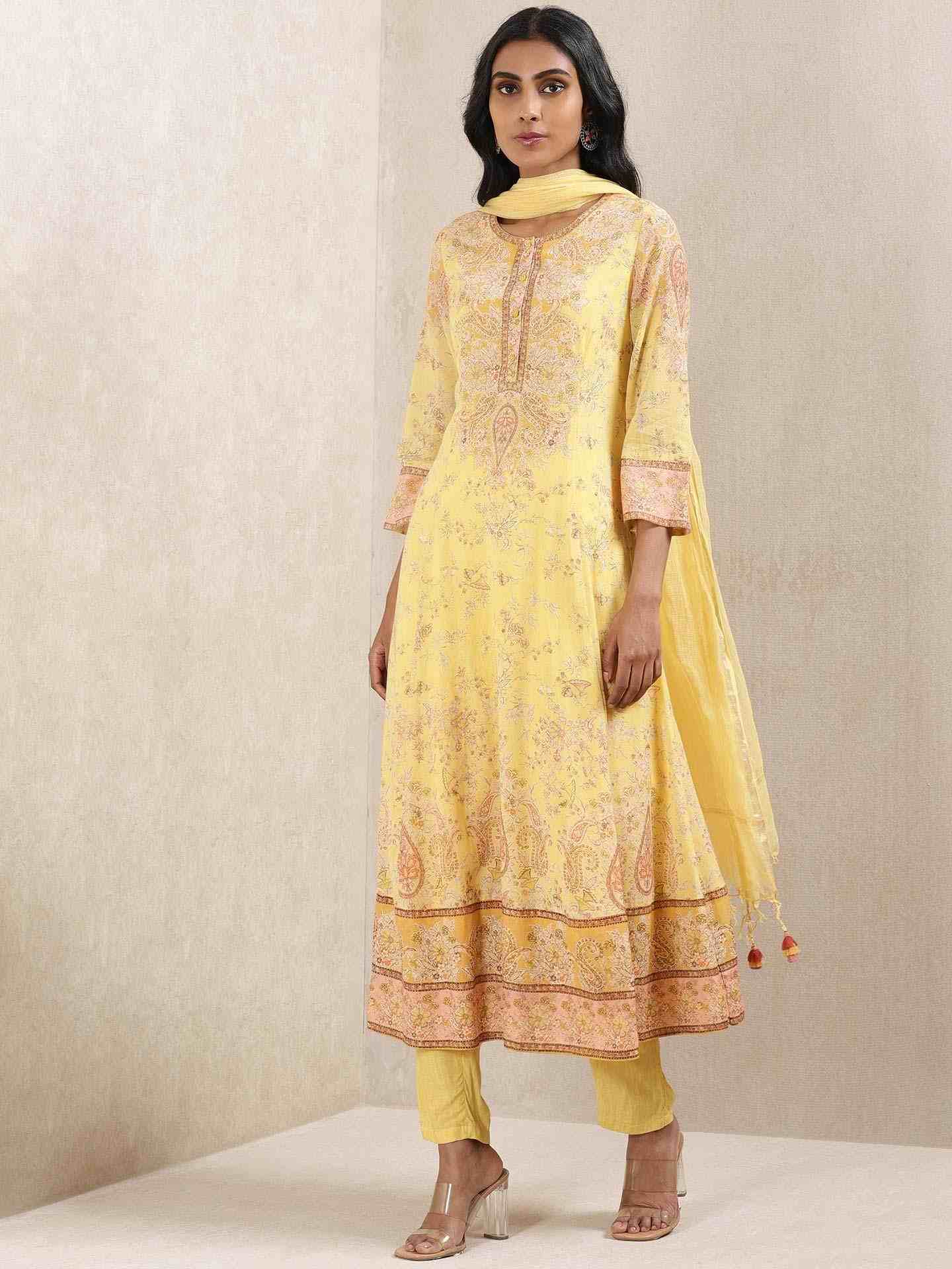 Yellow Chirala Suit Set