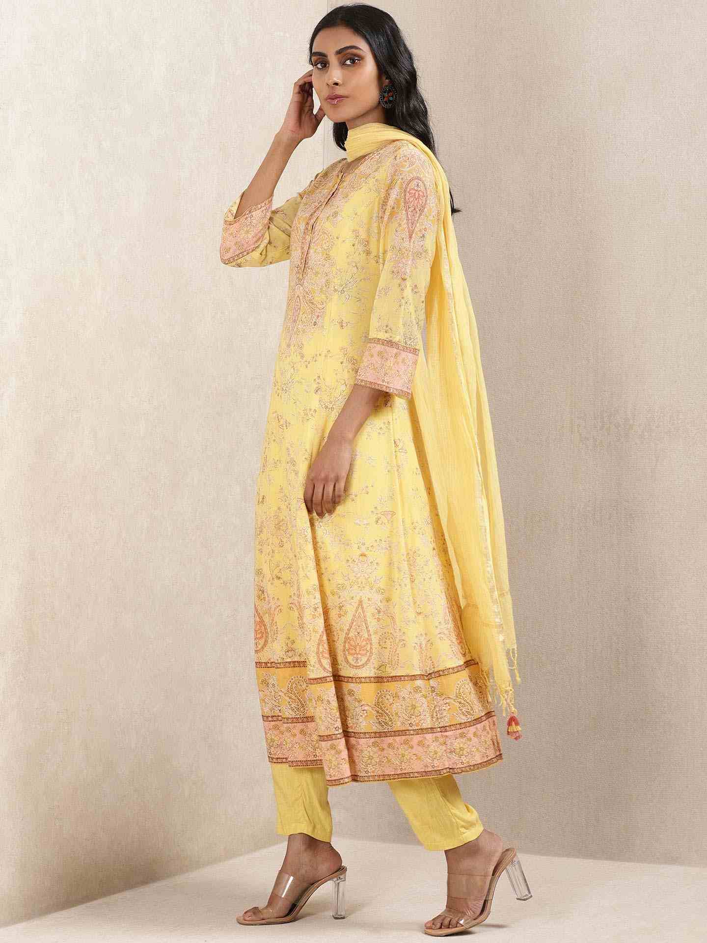 Yellow Chirala Suit Set