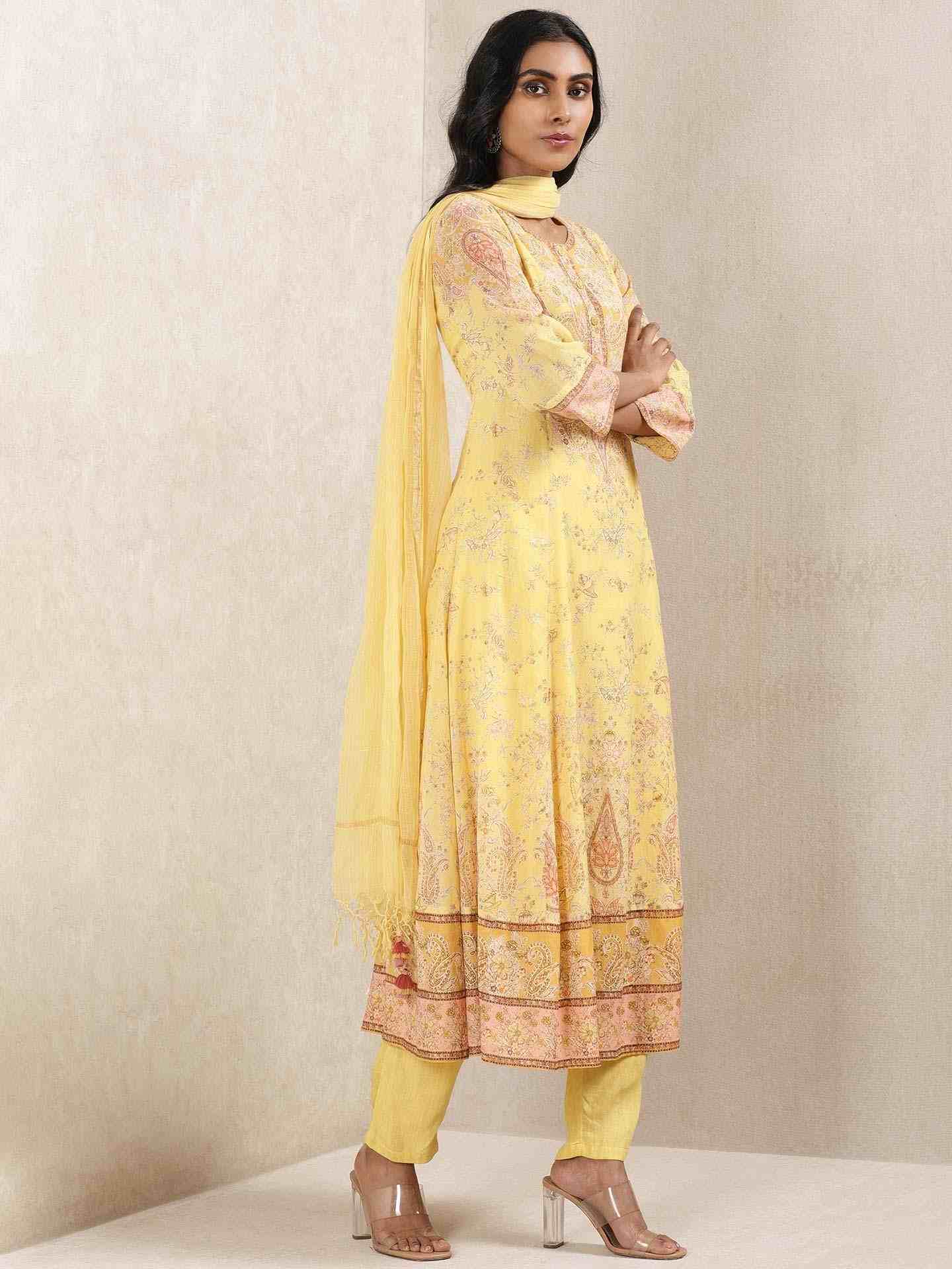 Yellow Chirala Suit Set
