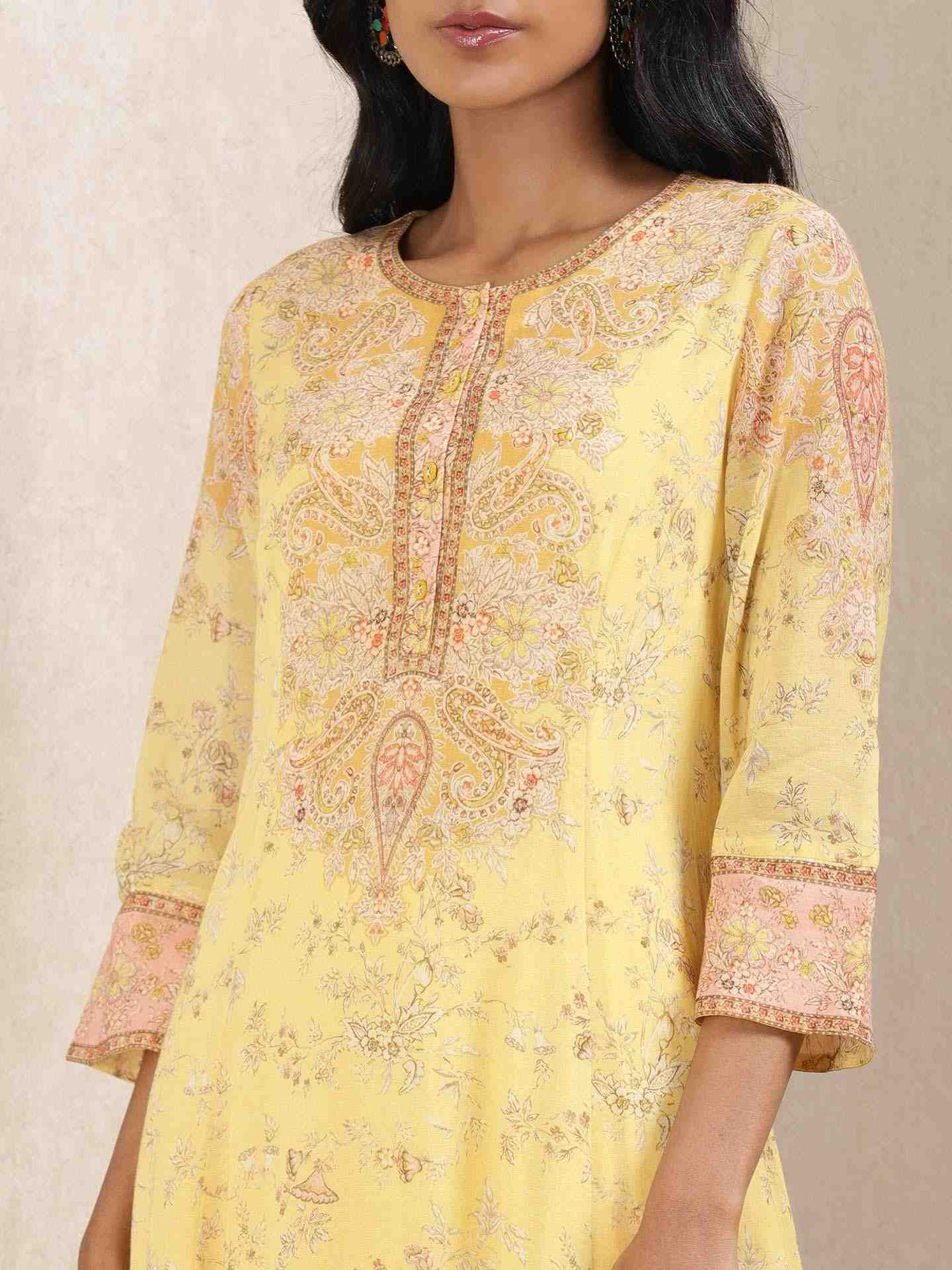 Yellow Chirala Suit Set