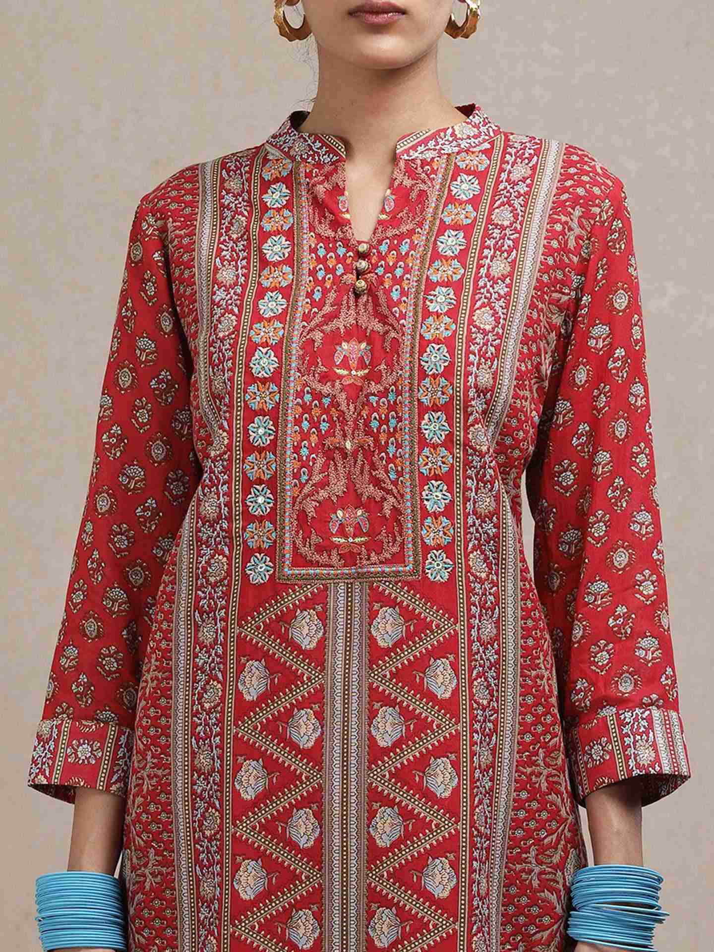 Red Kundan Sharara Set