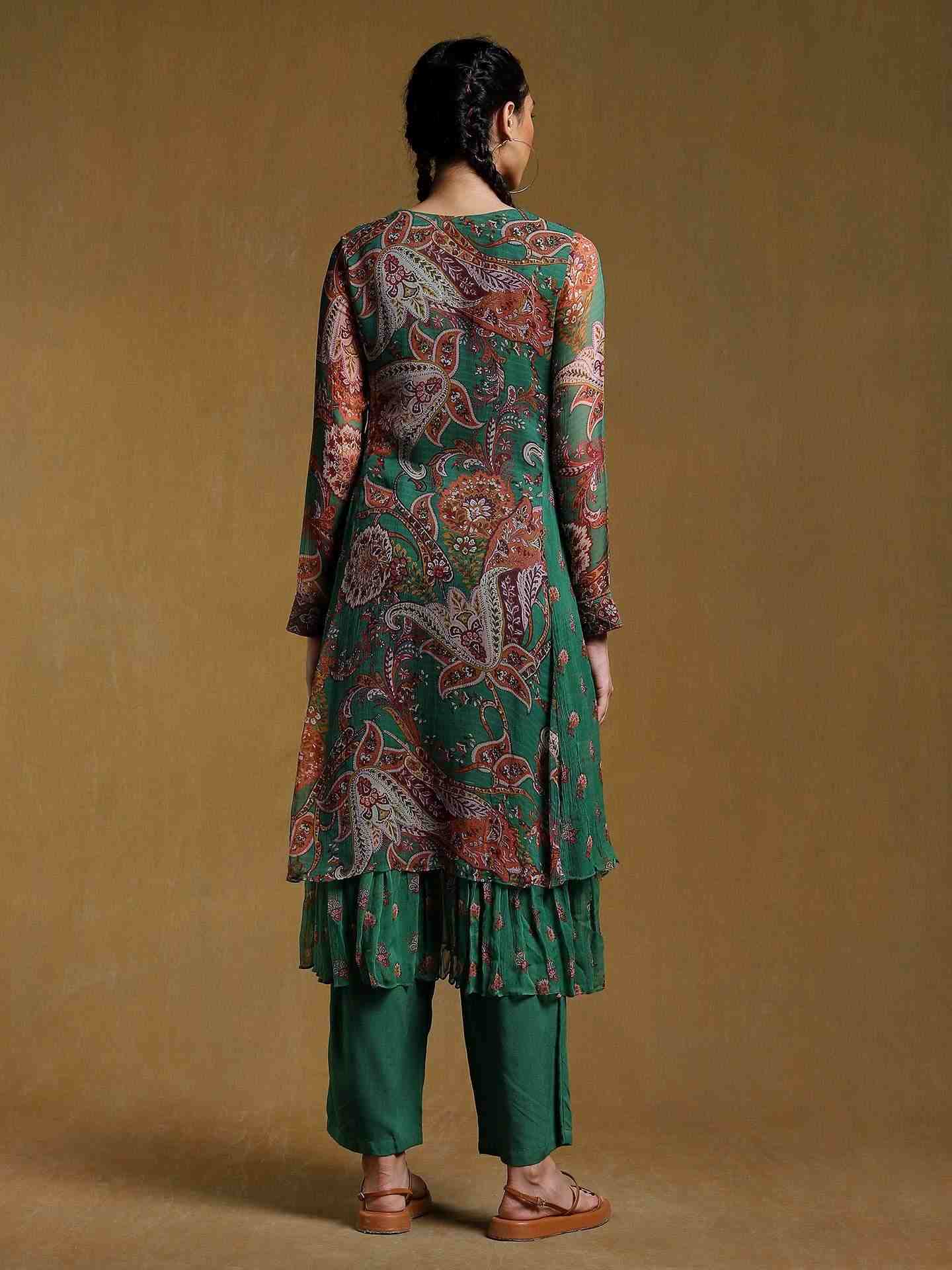 Green Sarasa Suit Set