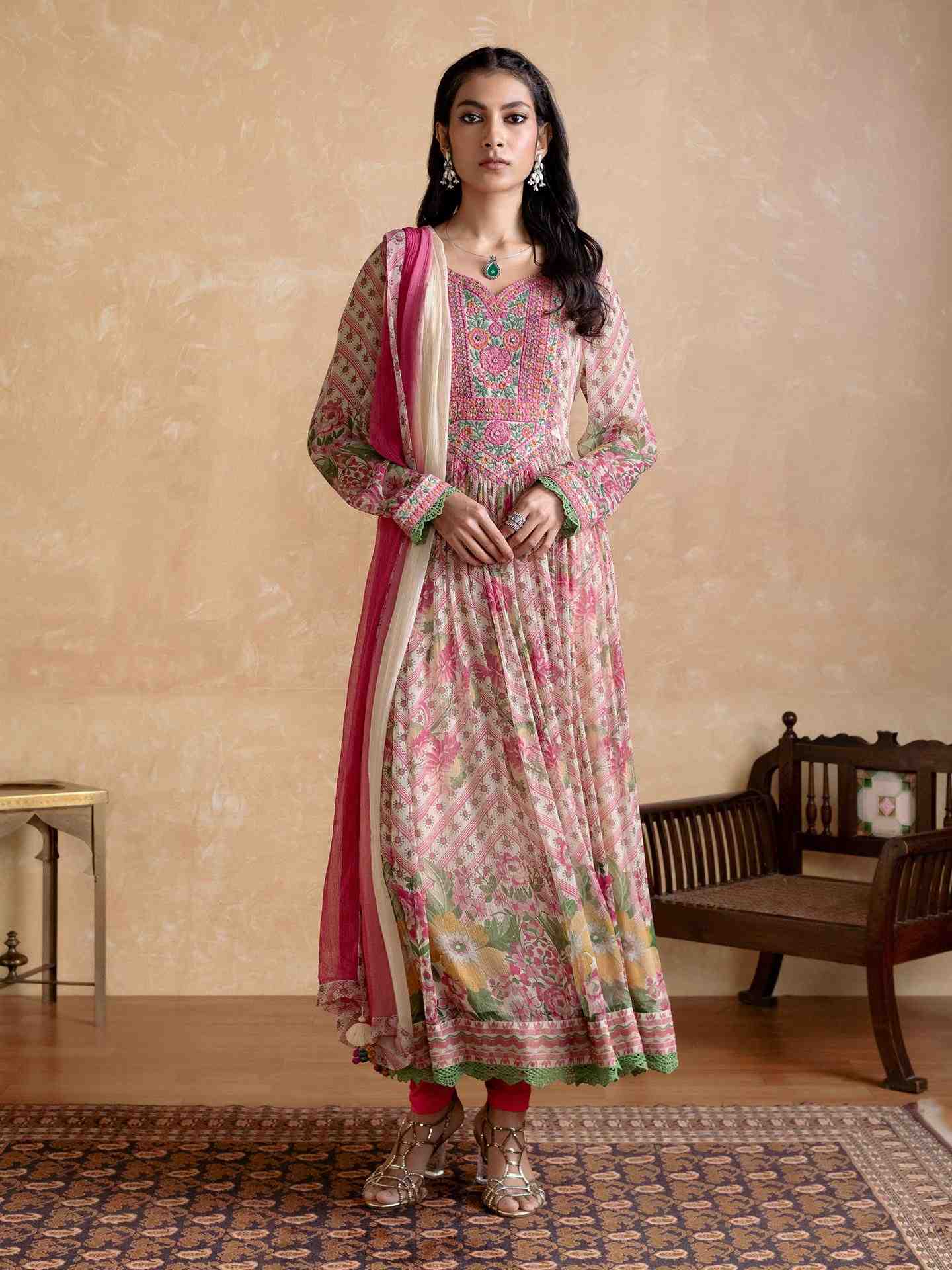 Beige Niloufer Suit Set