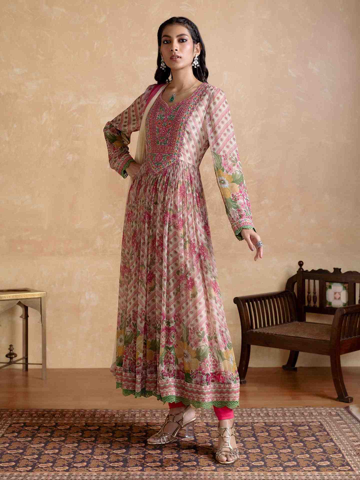 Beige Niloufer Suit Set