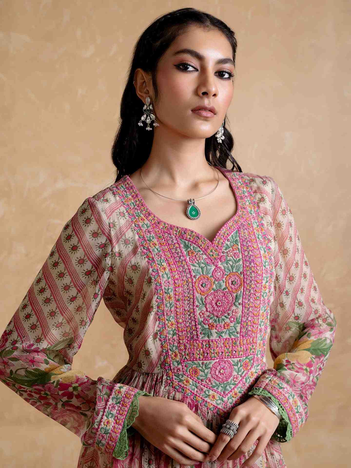 Beige Niloufer Suit Set