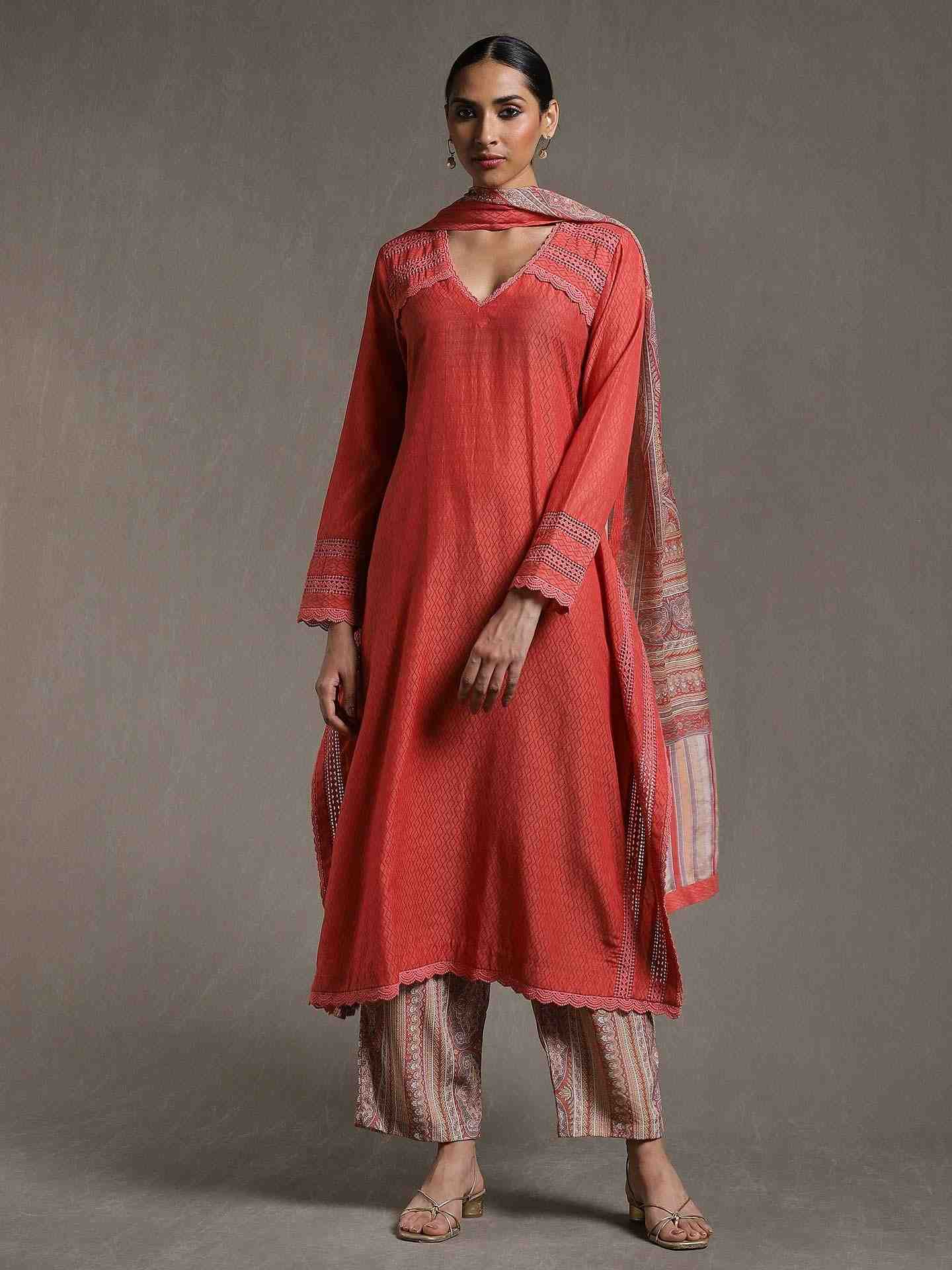 Peach Erham Suit Set