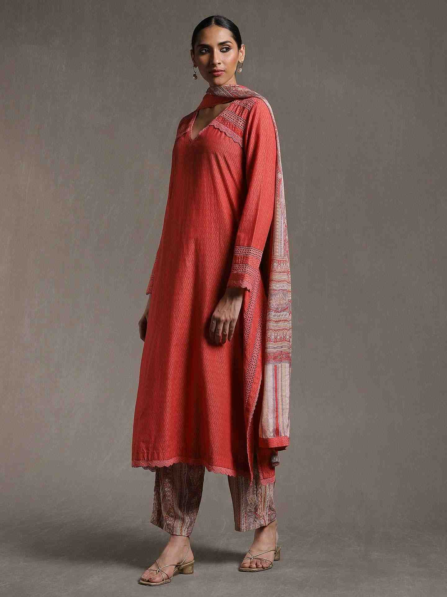 Peach Erham Suit Set