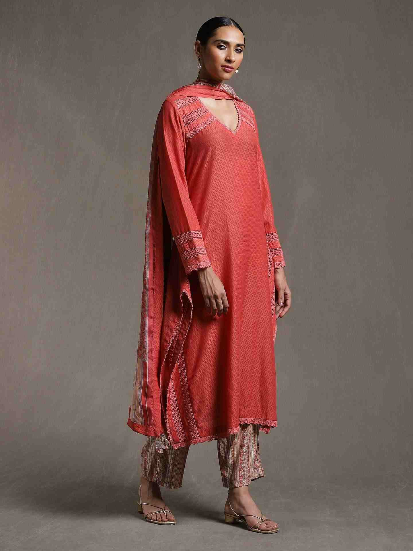 Peach Erham Suit Set