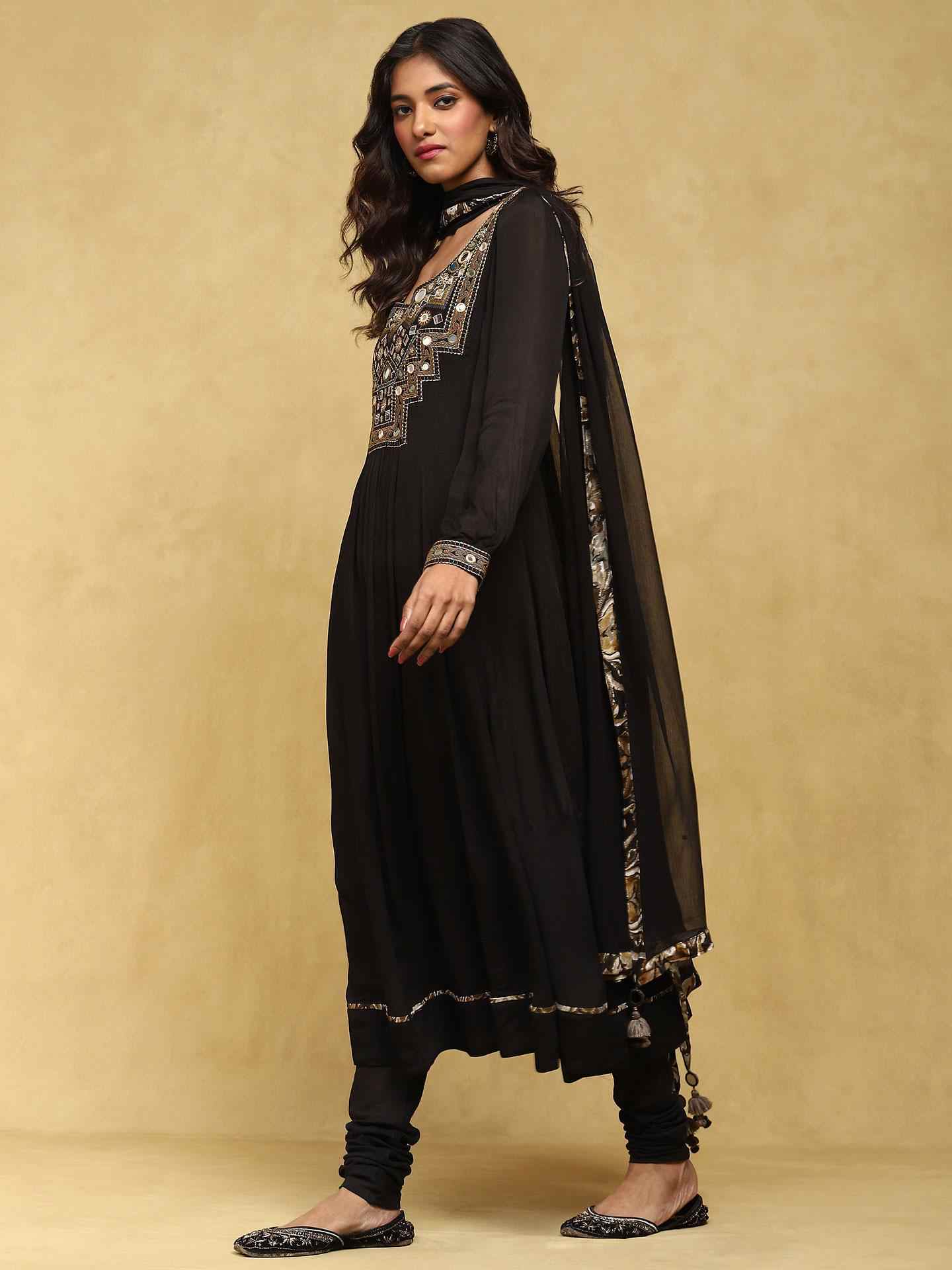 Black Cara Anarkali Suit