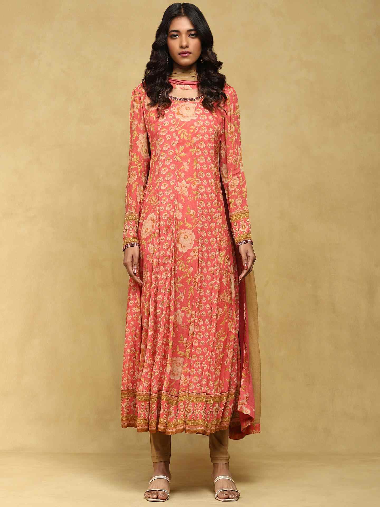 Pink Nishkal Anarkali Suit