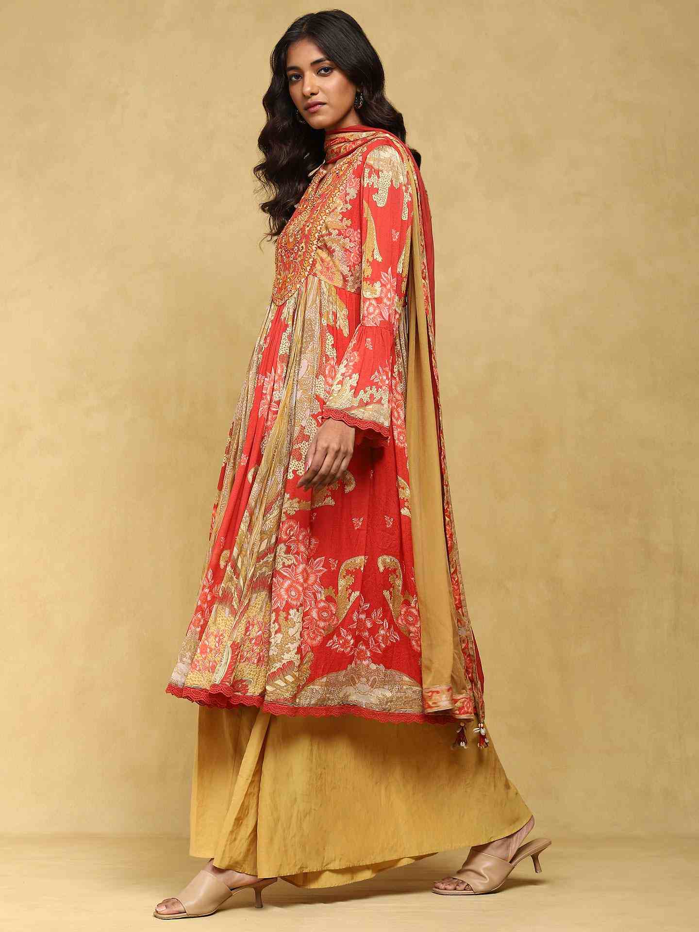 Red Dahlia Anarkali Suit