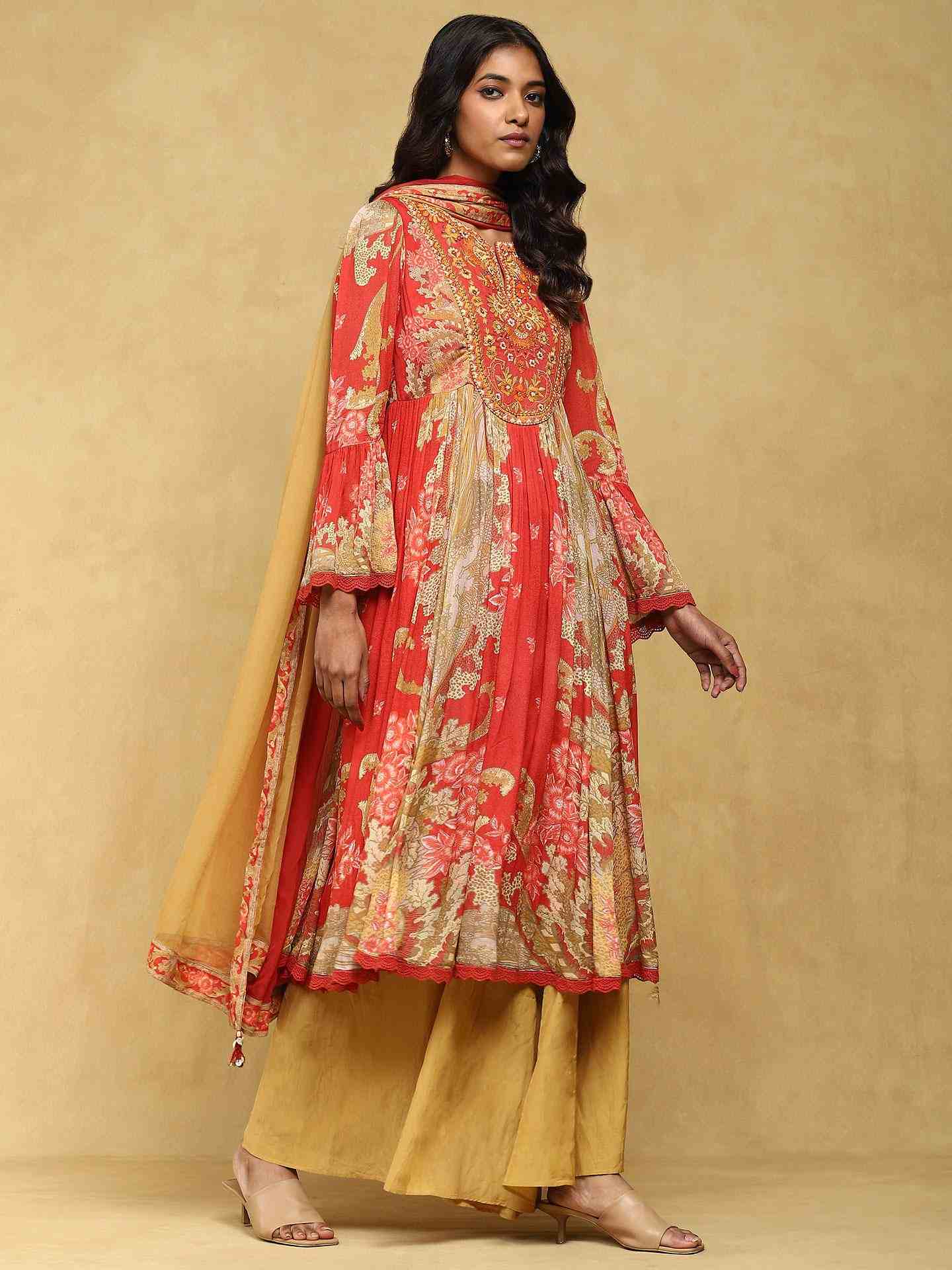 Red Dahlia Anarkali Suit