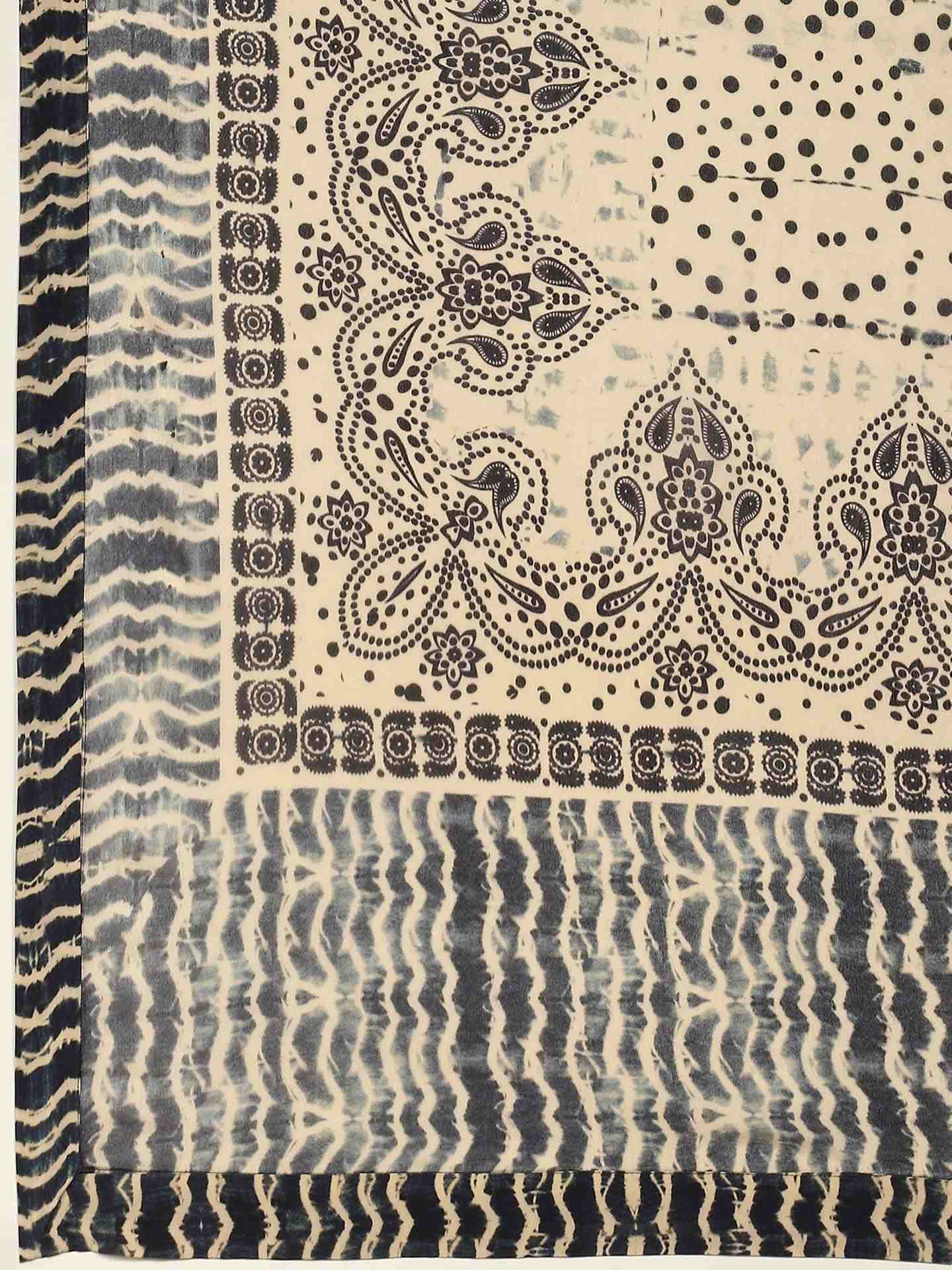 Beige Devesh Crepe Suit Set