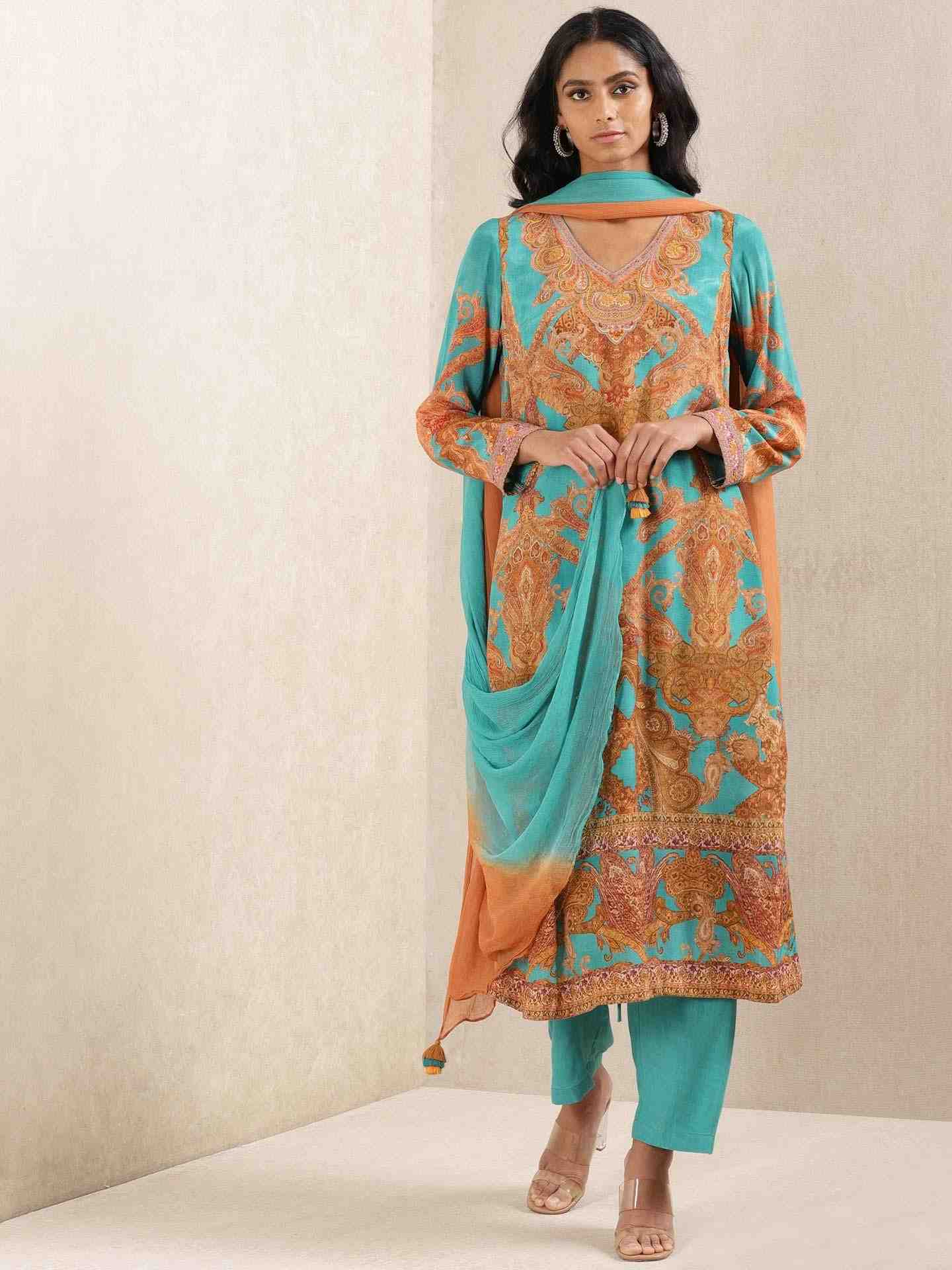 Teal Gulmarg Suit Set