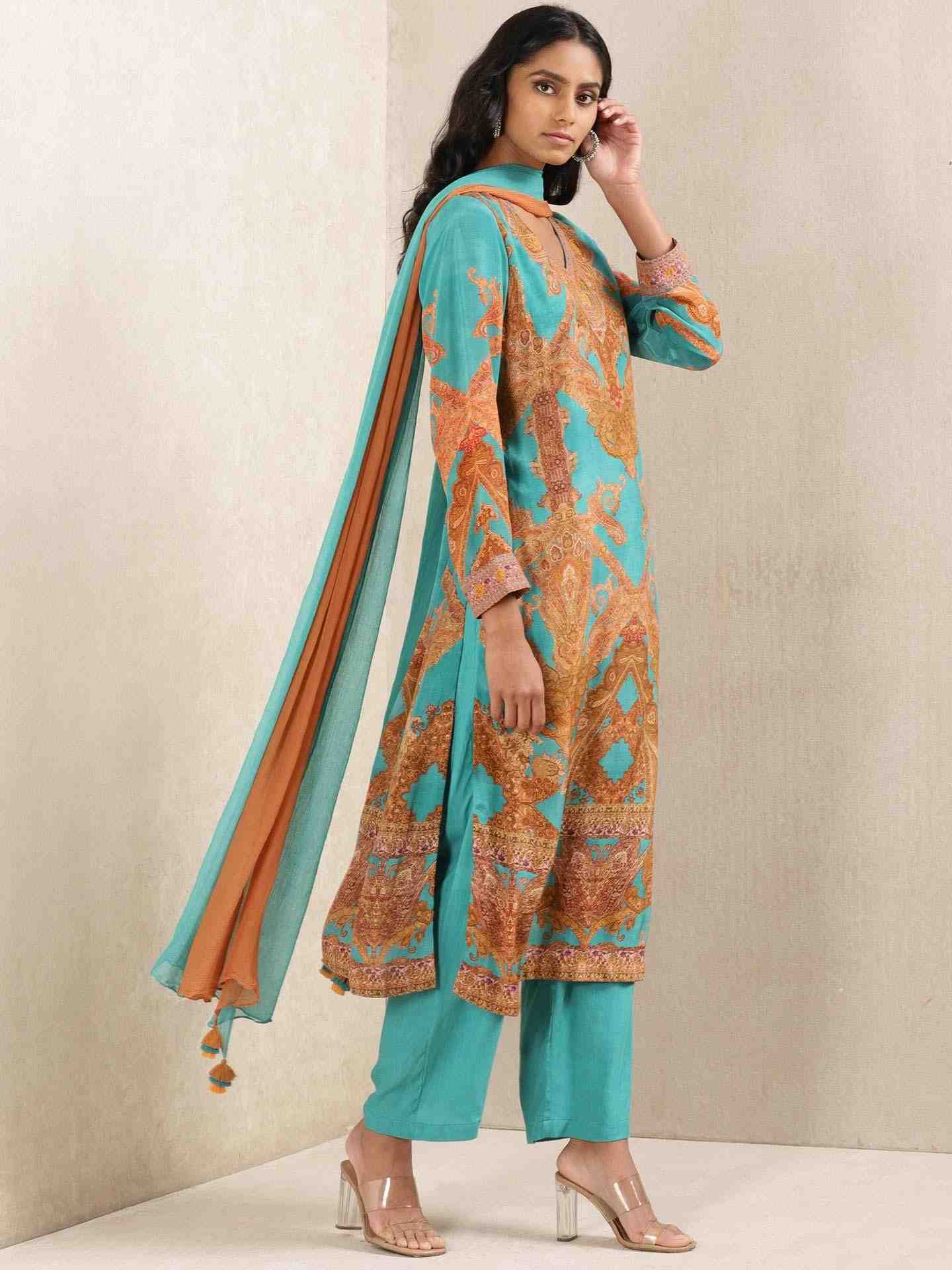 Teal Gulmarg Suit Set