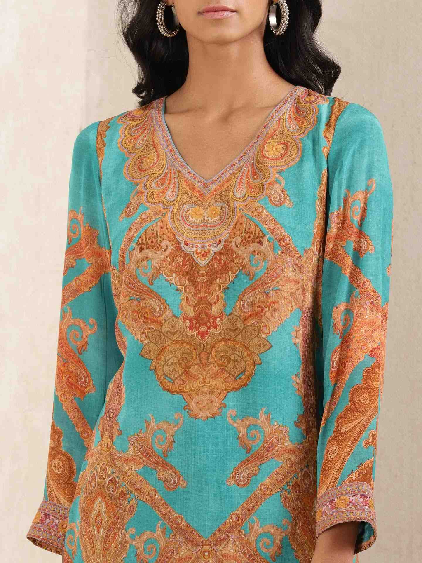 Teal Gulmarg Suit Set