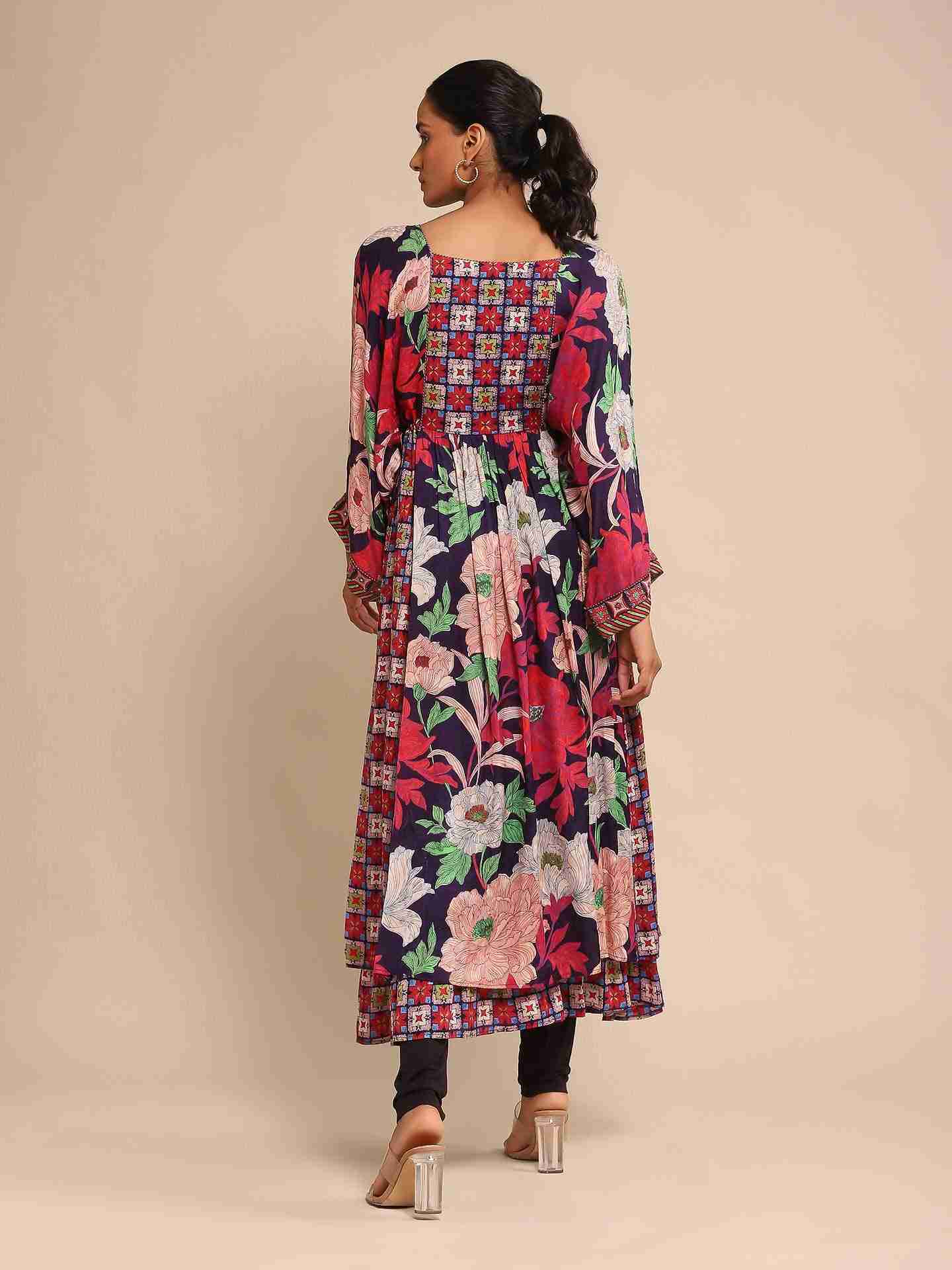 Blue Belladonna Anarkali Suit Set