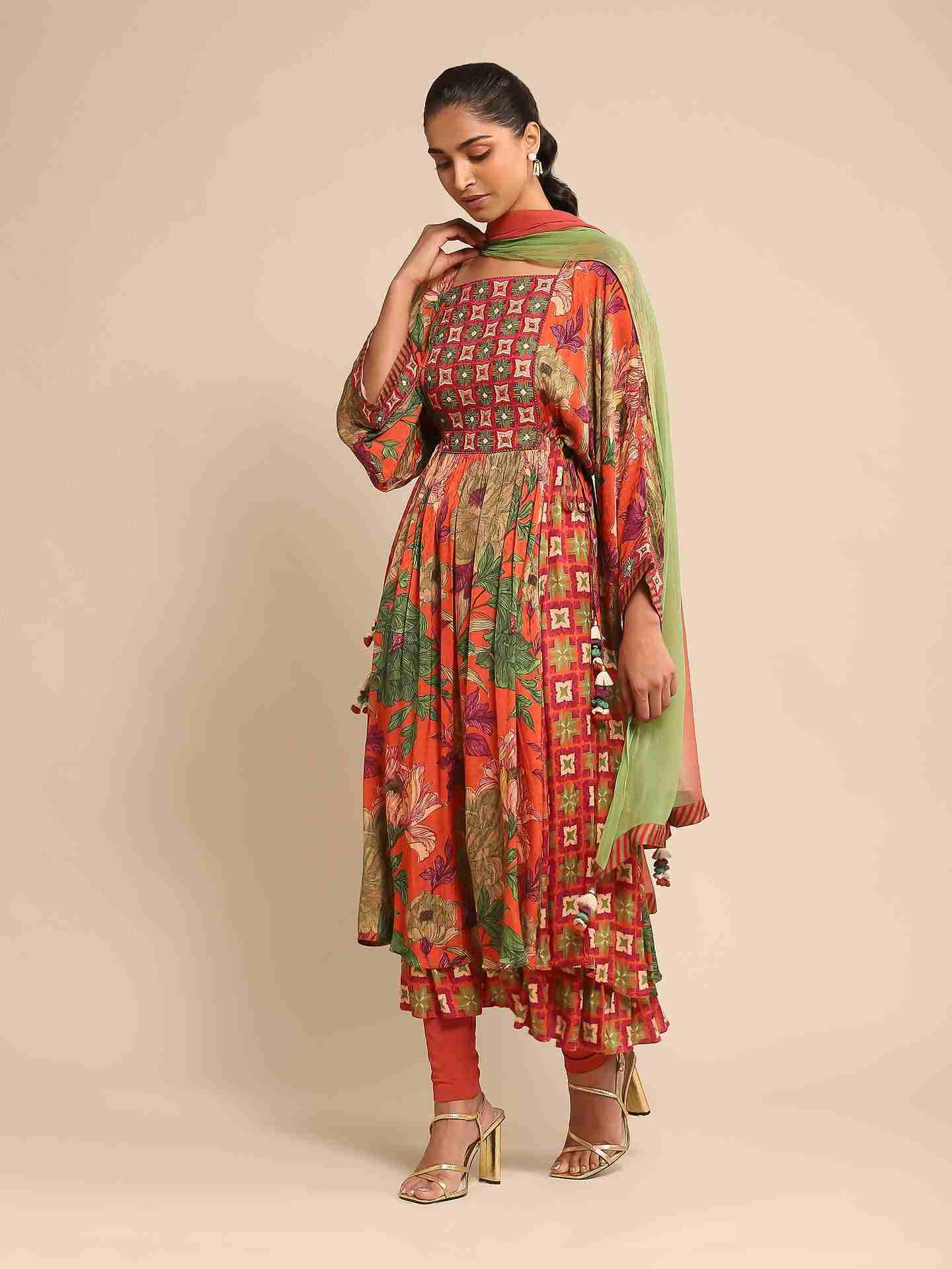 Orange Belladonna Anarkali Suit Set