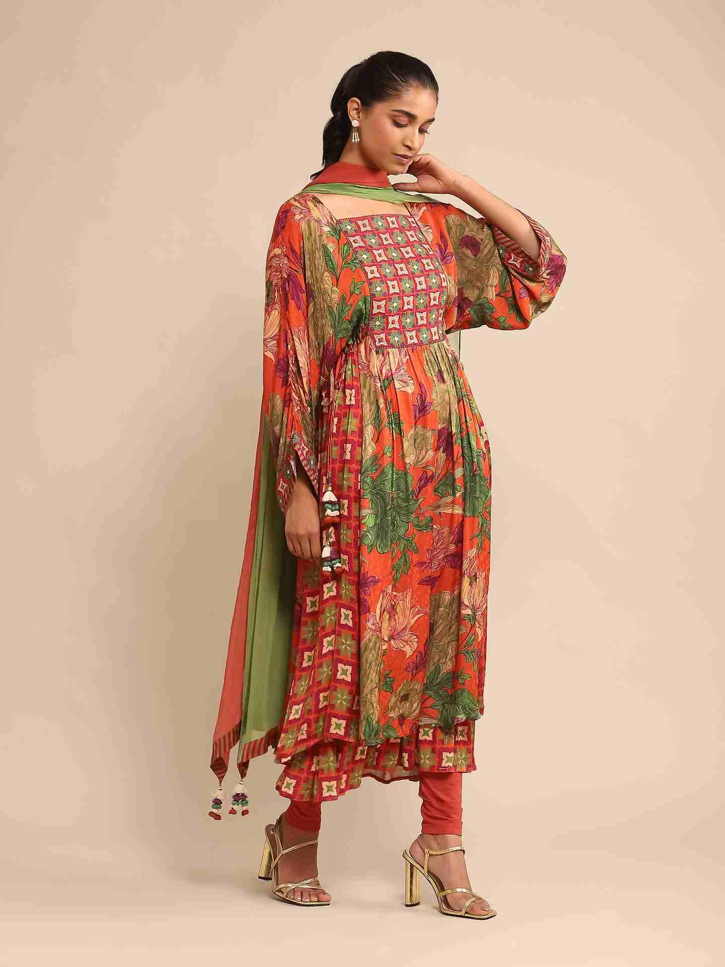 Orange Belladonna Anarkali Suit Set
