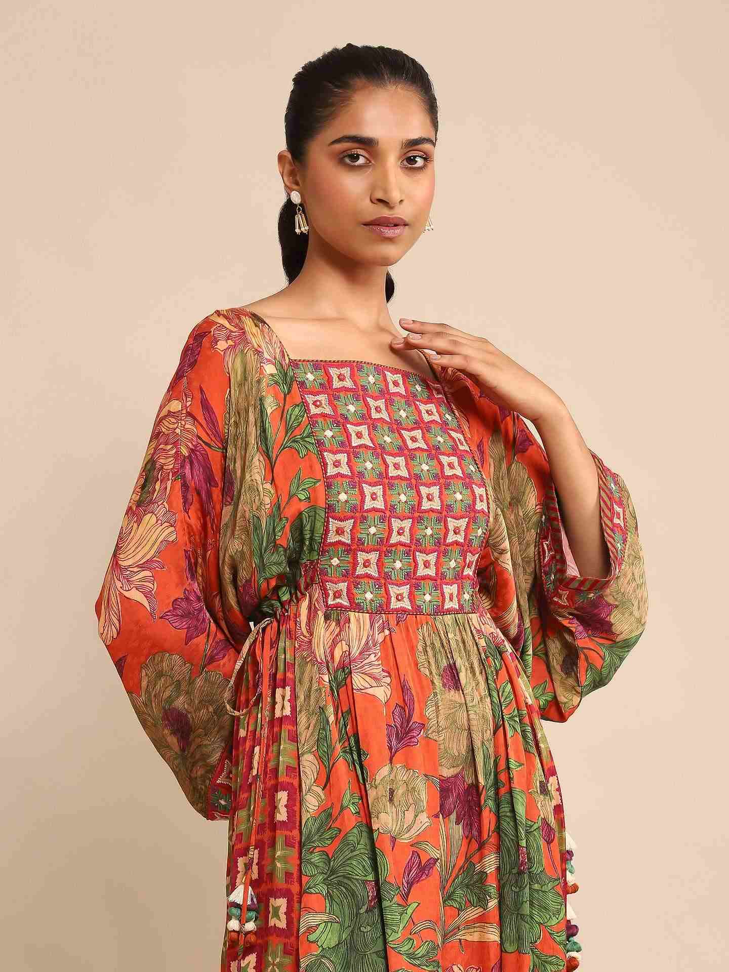 Orange Belladonna Anarkali Suit Set