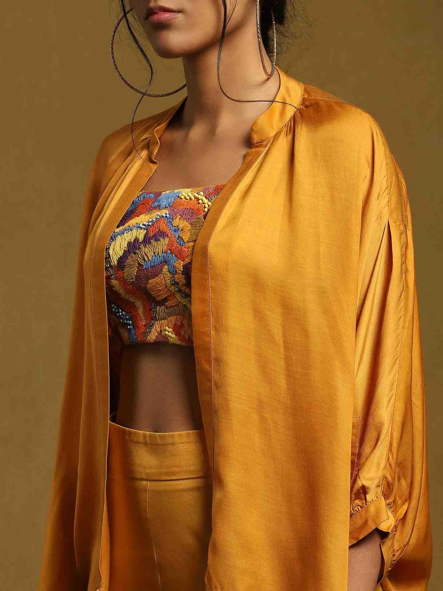 Yellow Streak Solid Suit Set