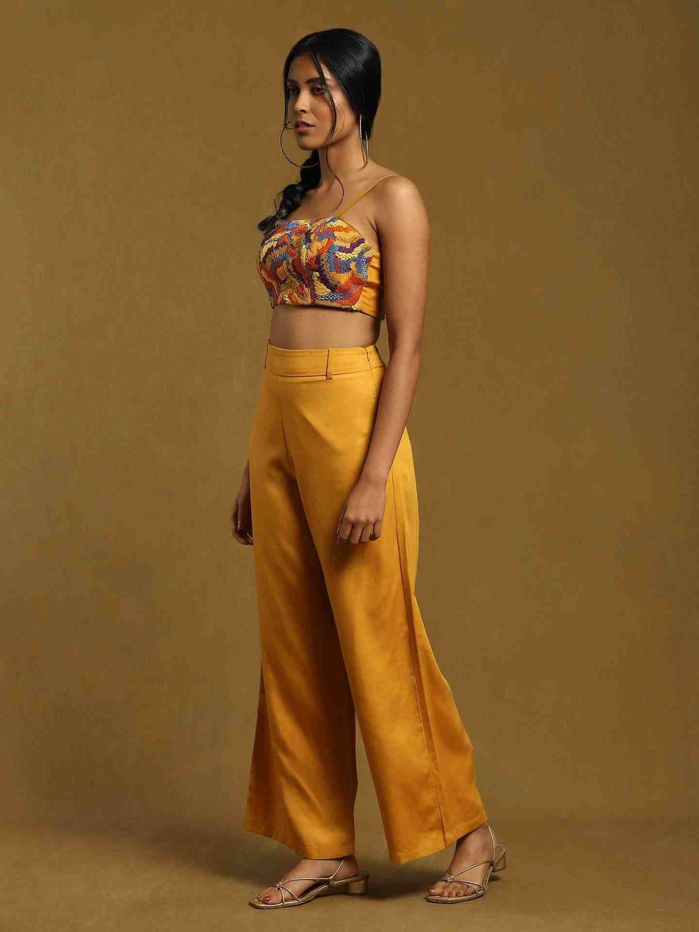 Yellow Streak Solid Suit Set