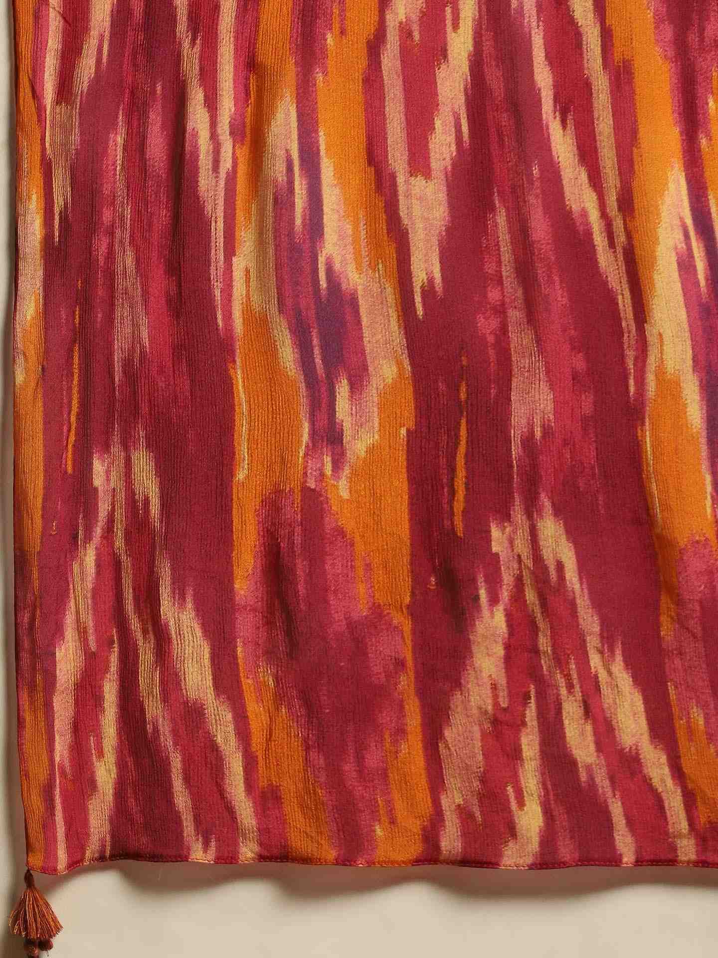 Purple Ikat Anarkali Suit Set