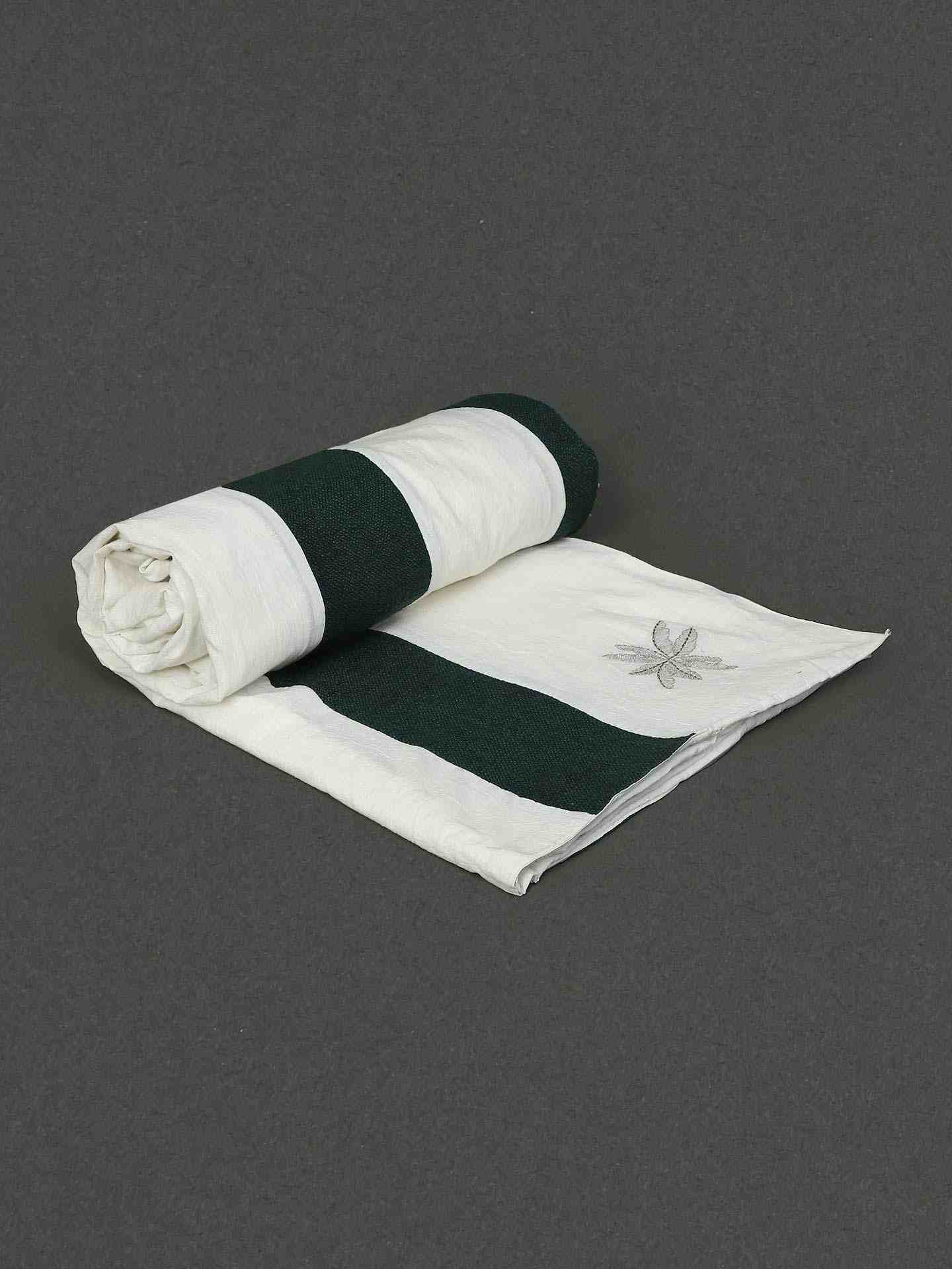 Ivory & Green Cochin Cotton Bed Cover