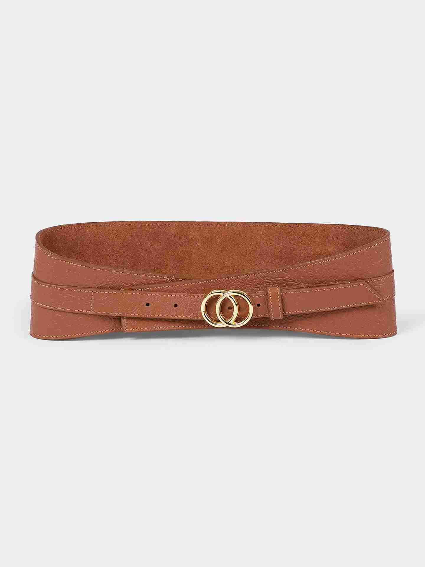 Tan Manny Leather Corset Belt