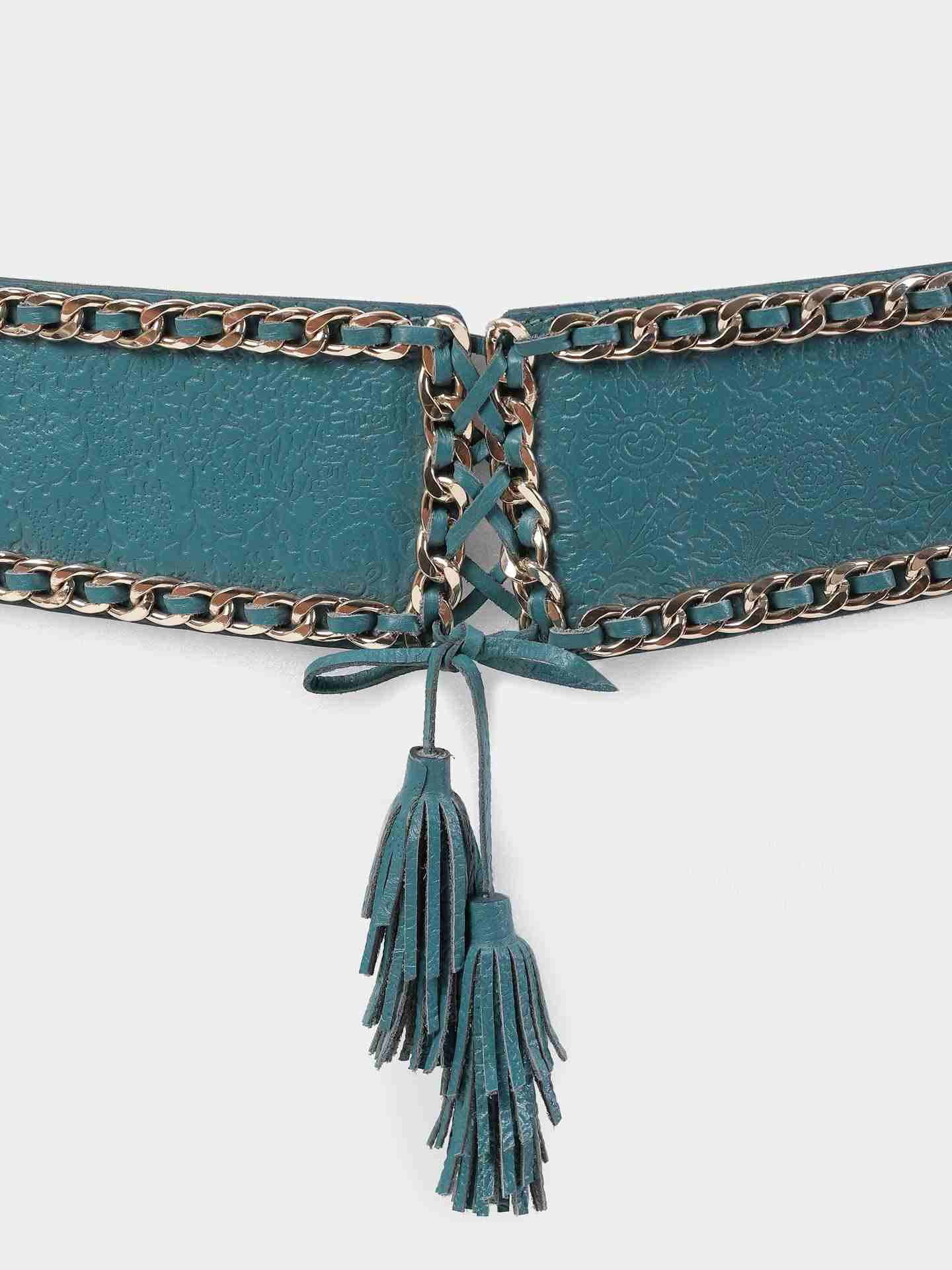 Teal Izah Leather Corset Belt