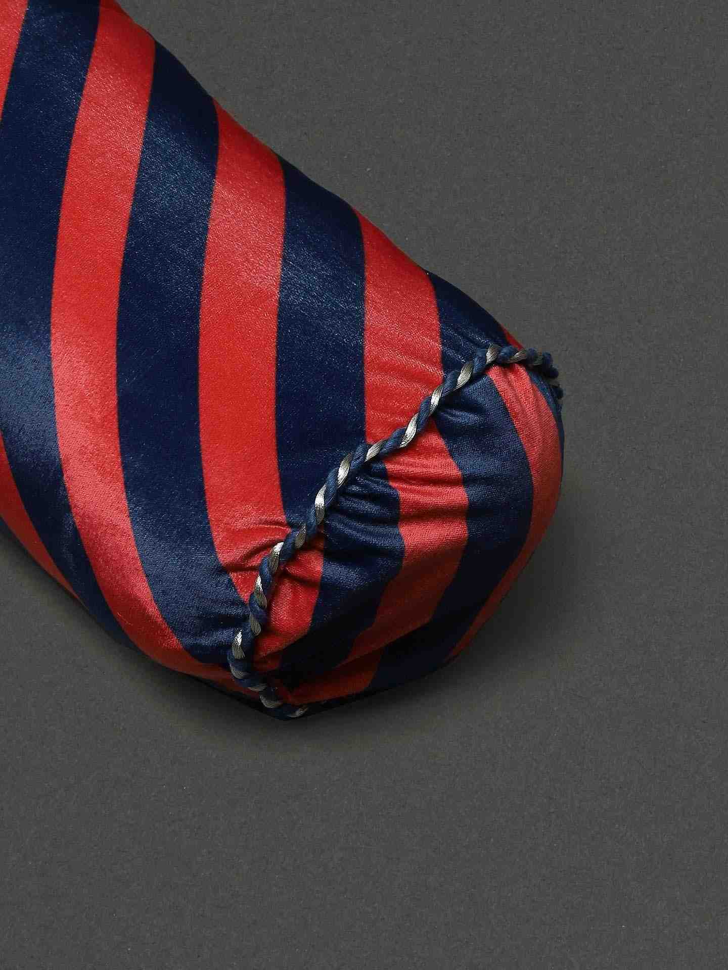 Blue & Red Amer Fort Velvet Bolster
