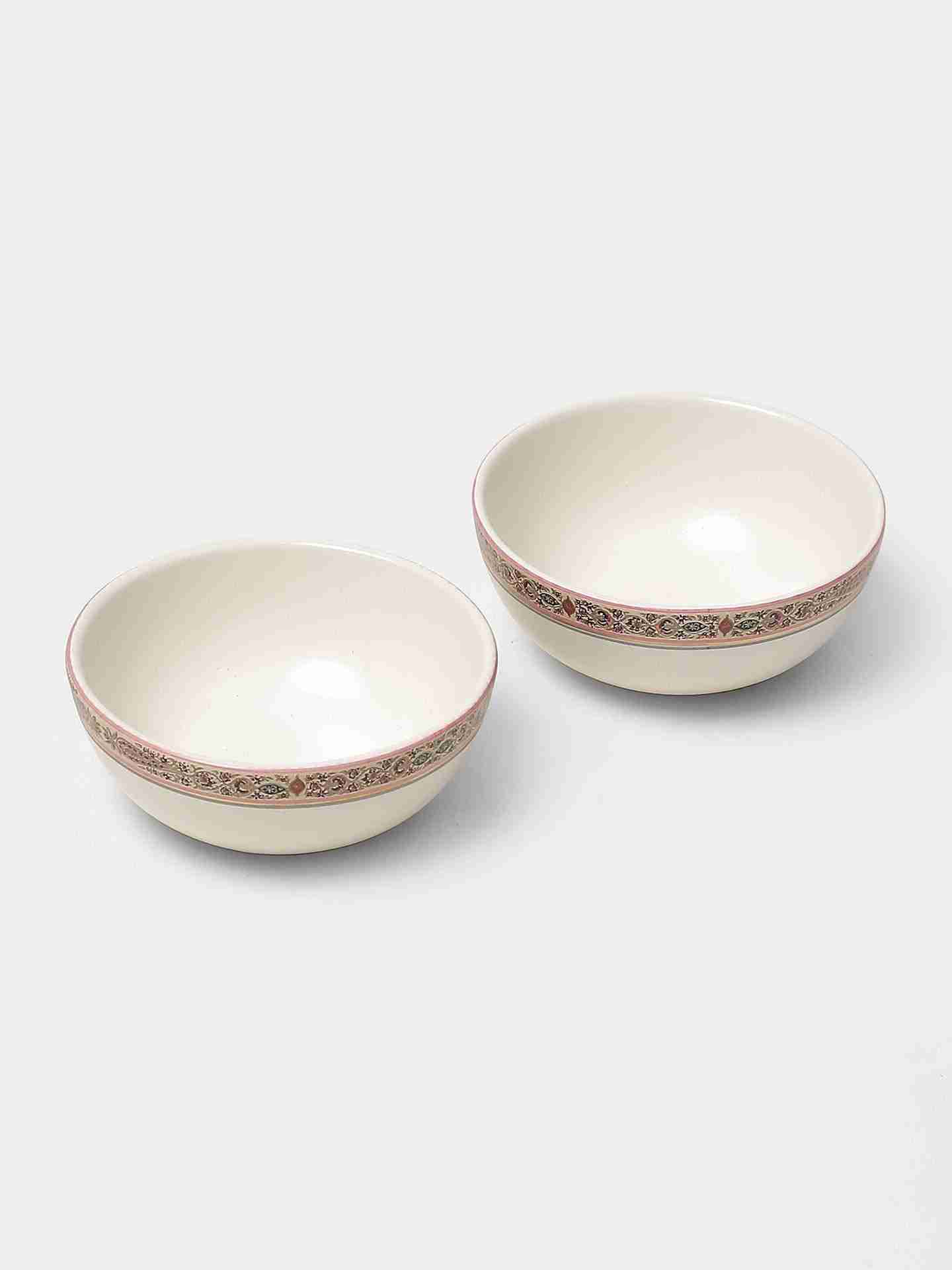 Beige & Pink  Minar Serving Bowl (Set Of 2)