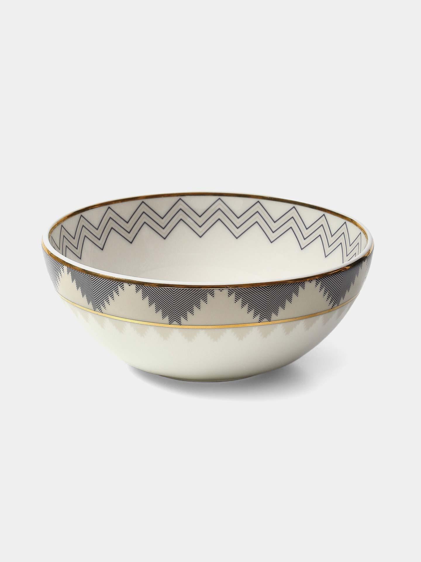 Gray & Blue Ikat Veg Bowls (Set Of 2)